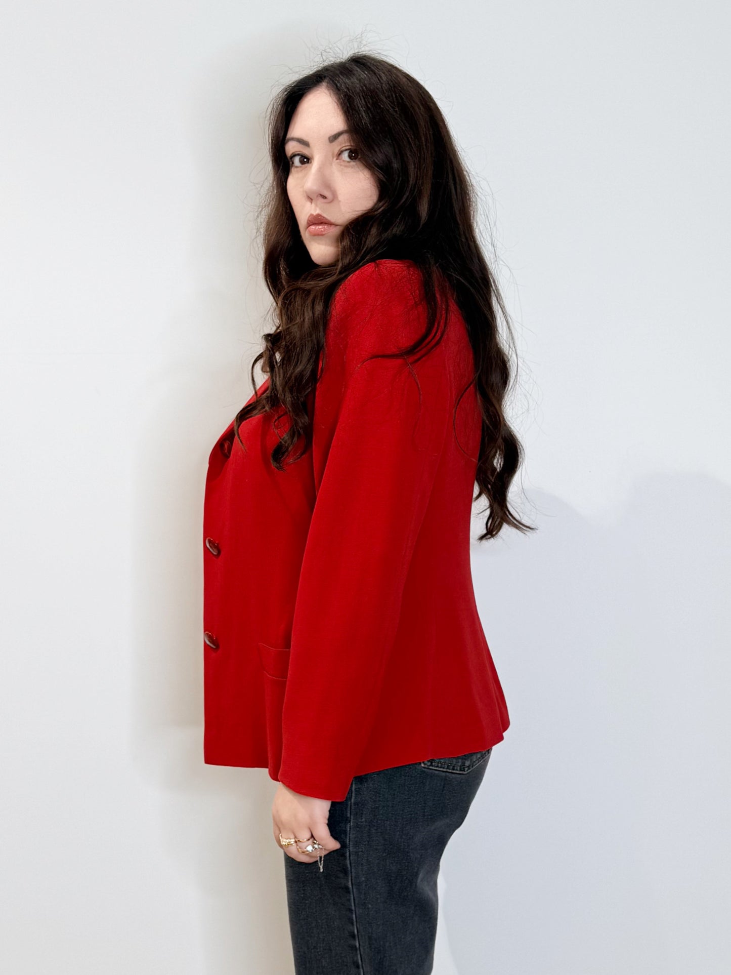 Giacca rossa in crepe