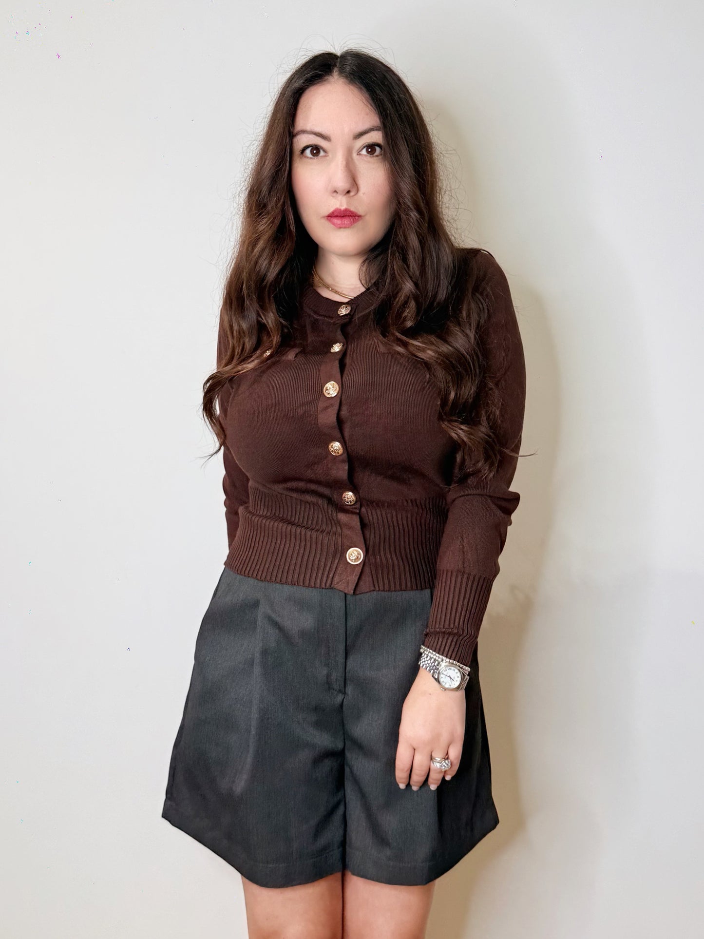 Cardigan bon ton cioccolato