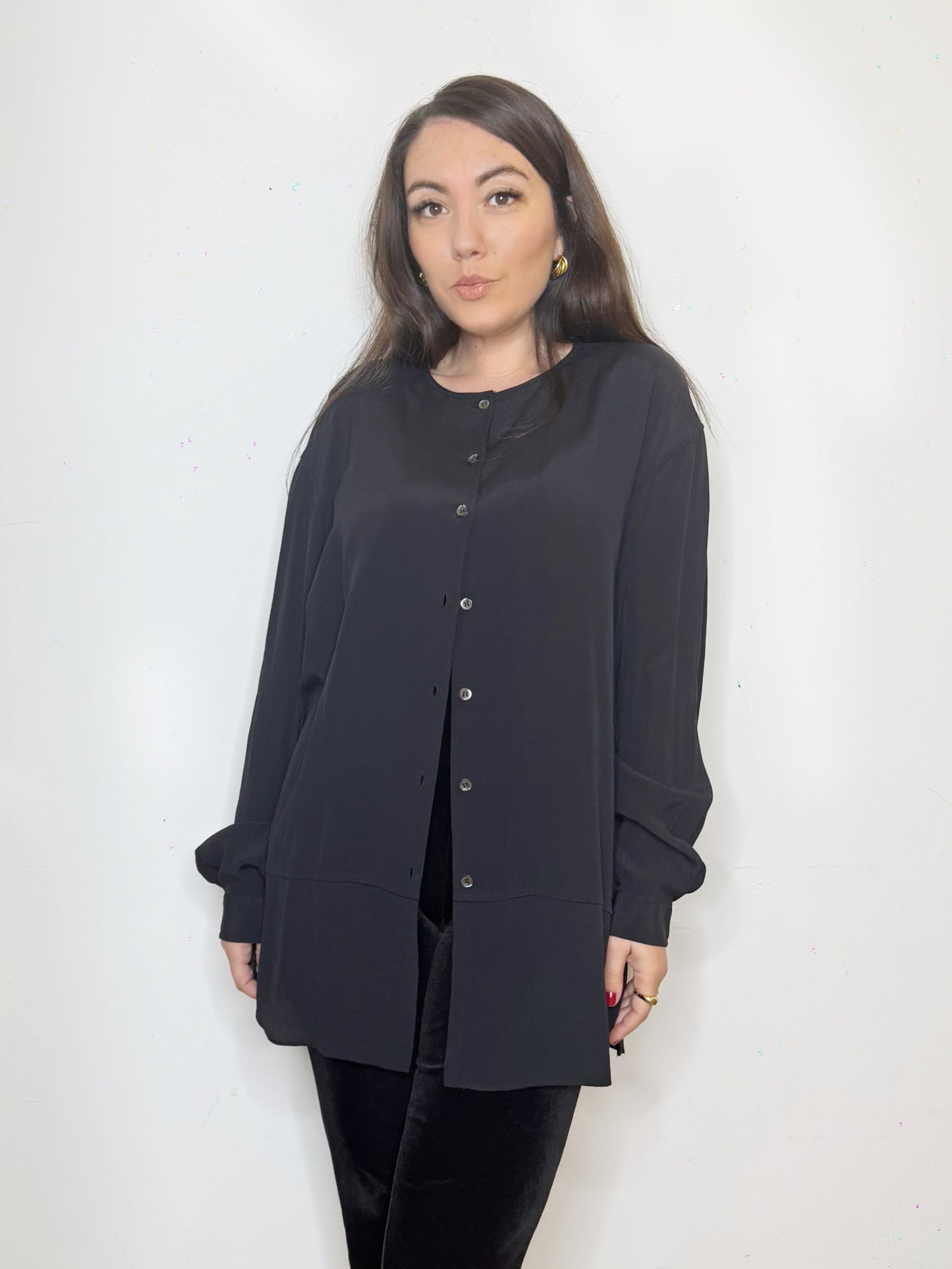 Camicia in viscosa nera
