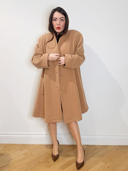Cappotto camel in lana