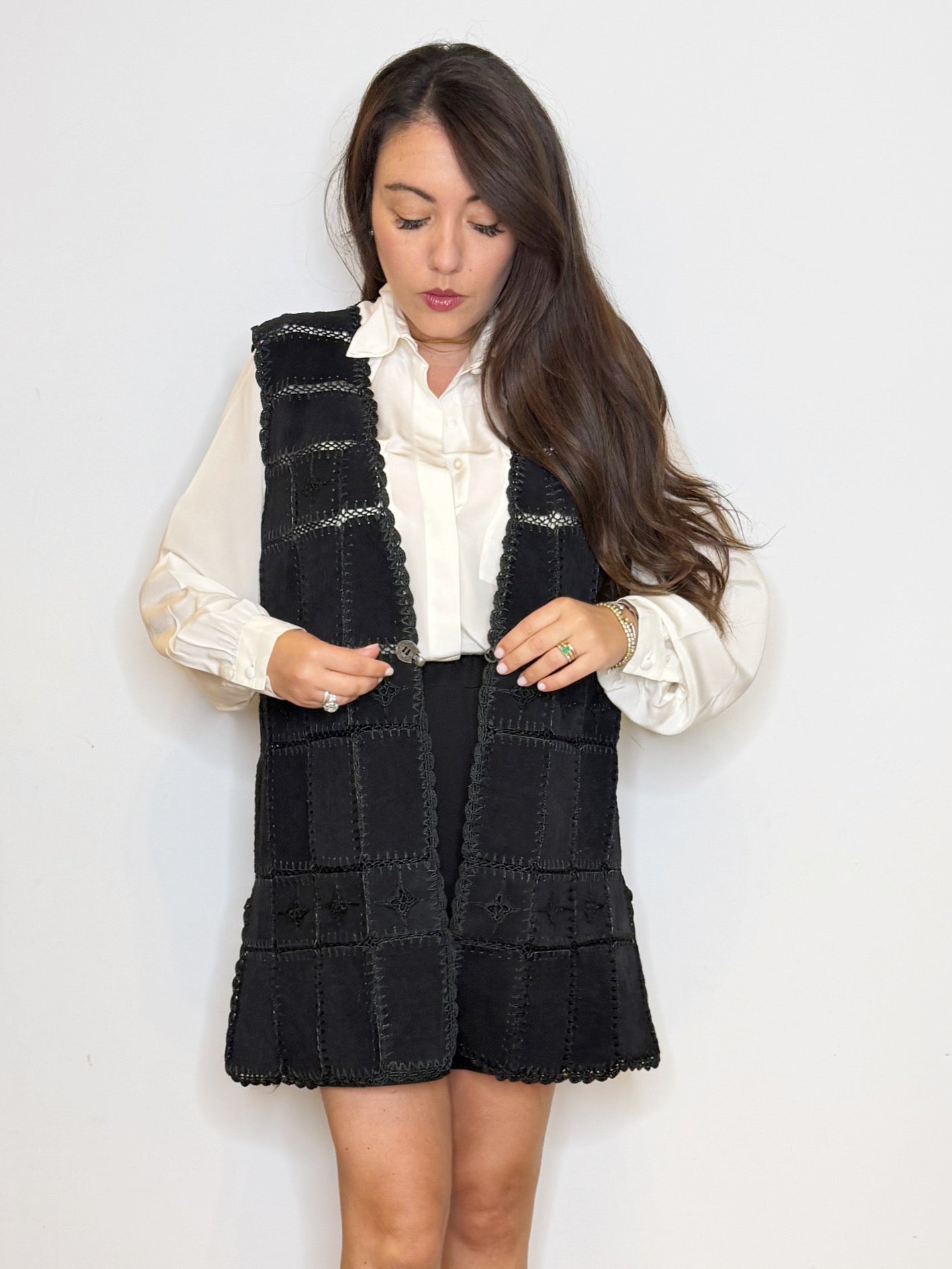 Gilet in pelle patch