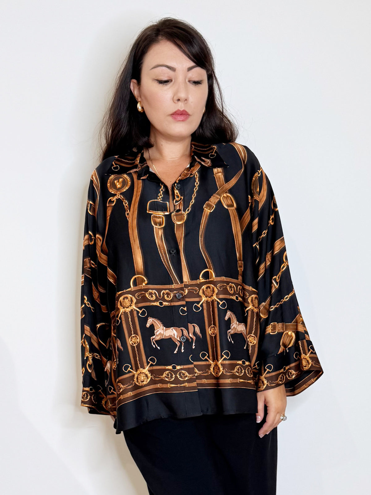 Camicia stampa equestre