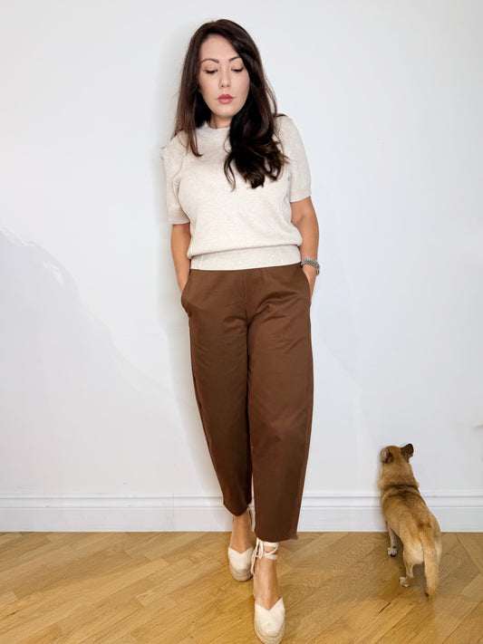 Pantalone barrel cioccolato