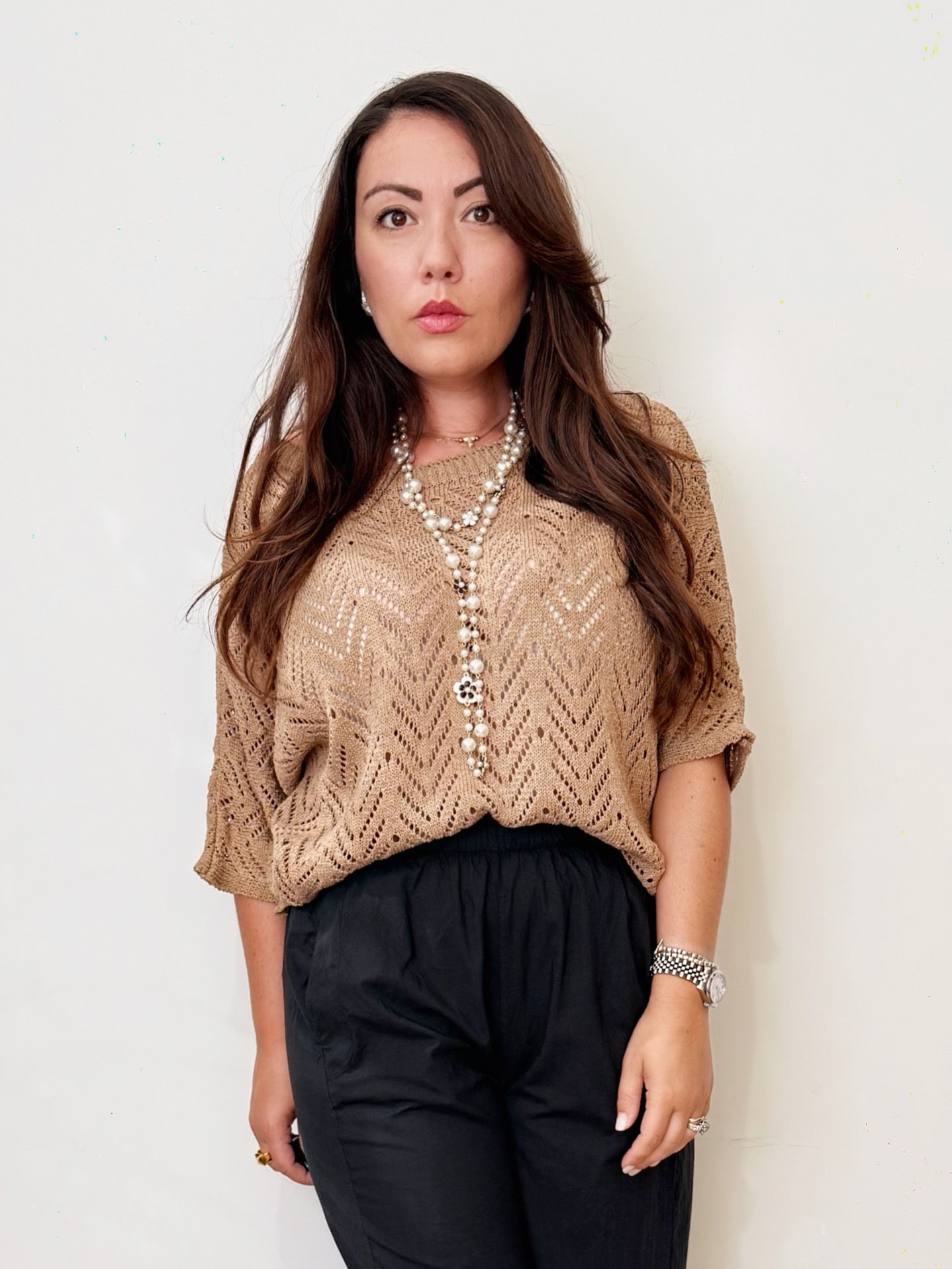 Maglia traforata 100% cotone