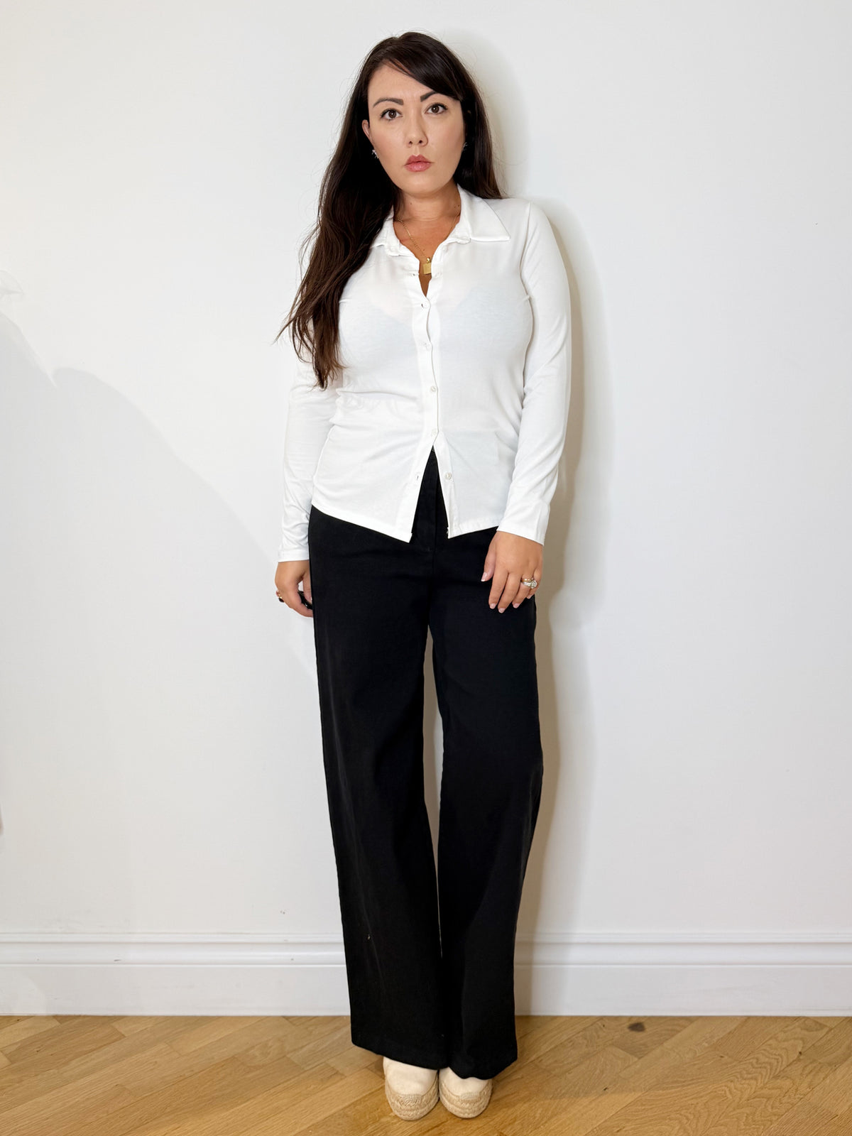 Pantalone in cotone jeans nero