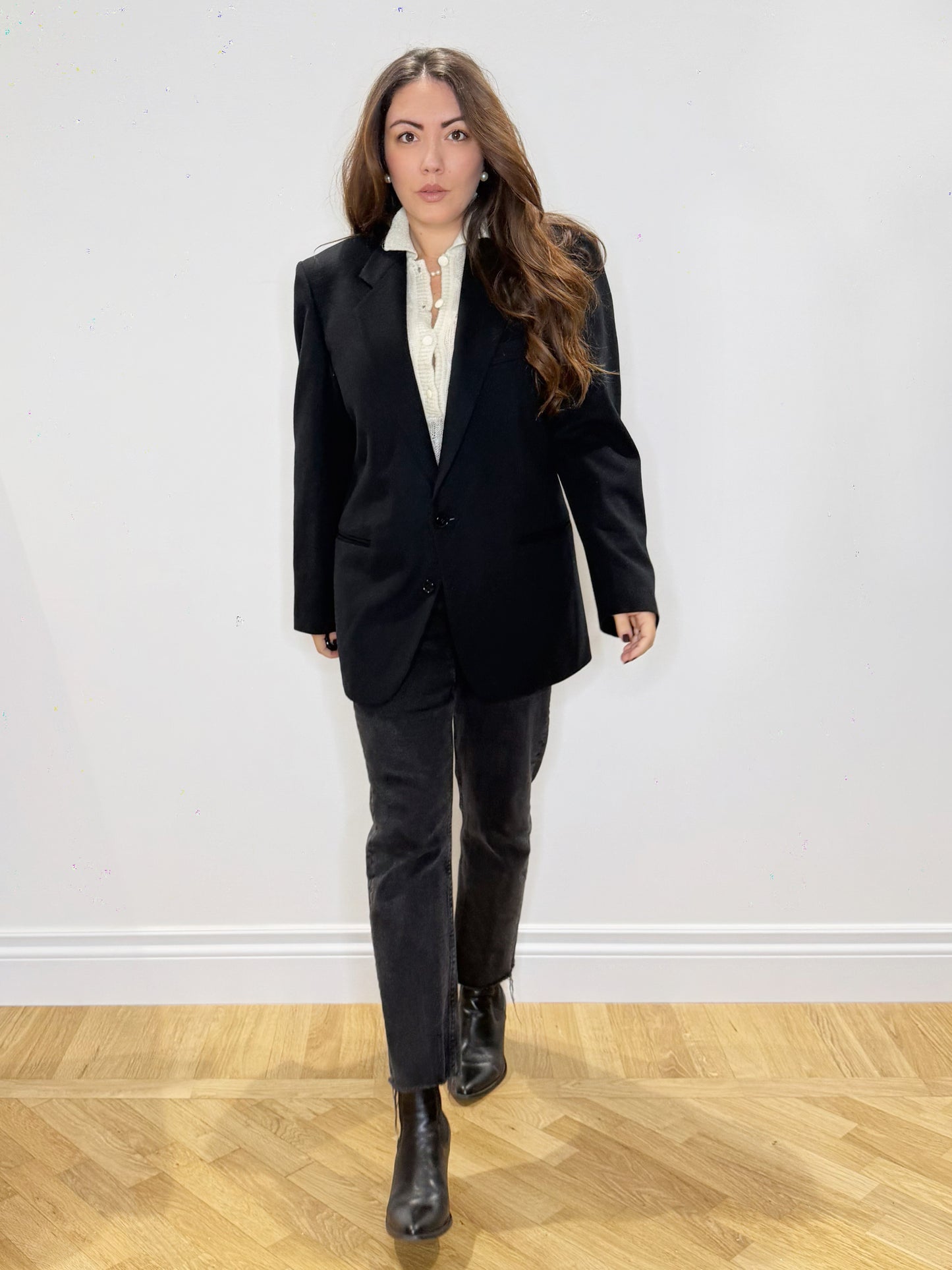 Giacca nera lana e cashmere