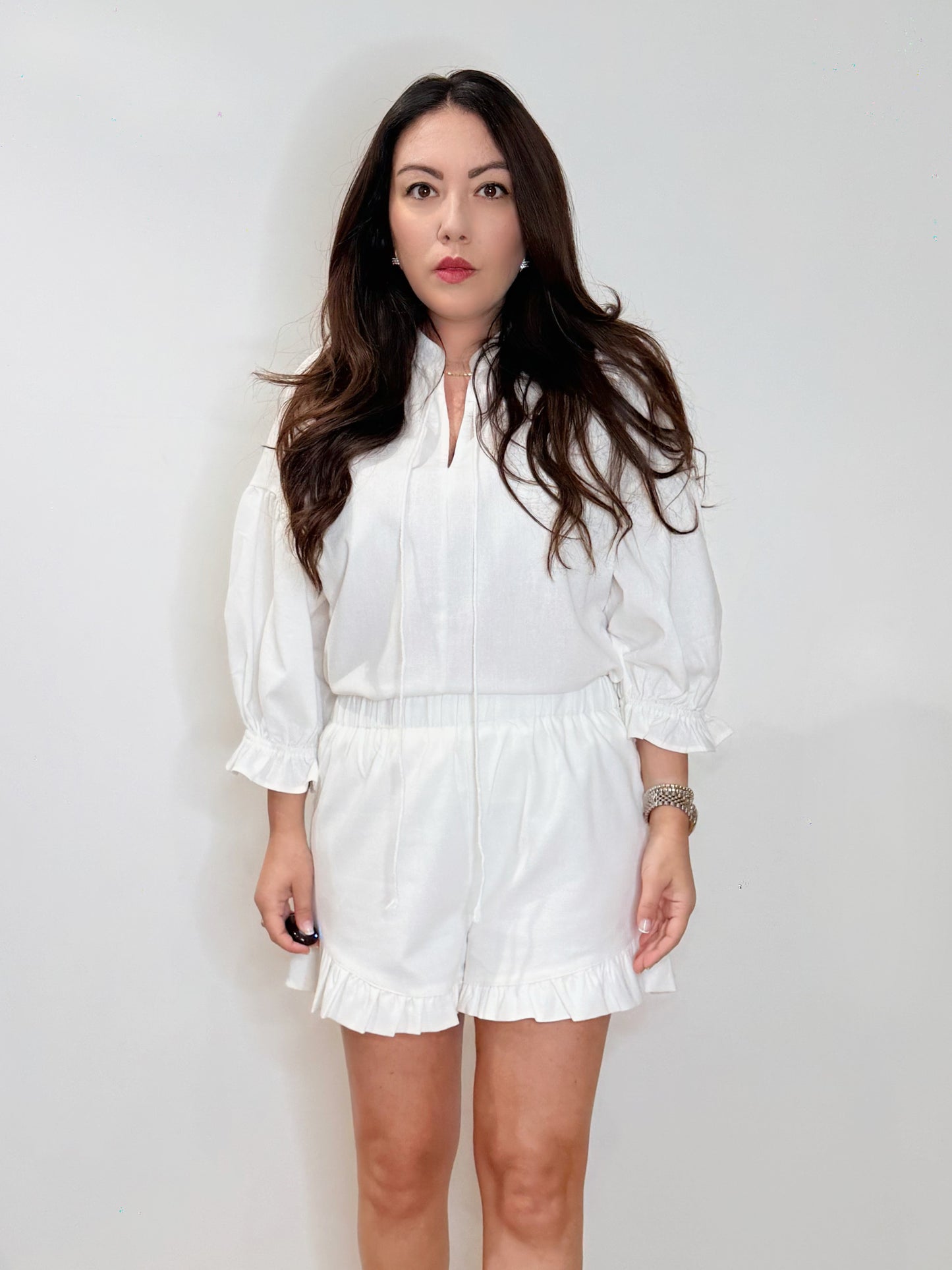 Blusa svasata misto lino