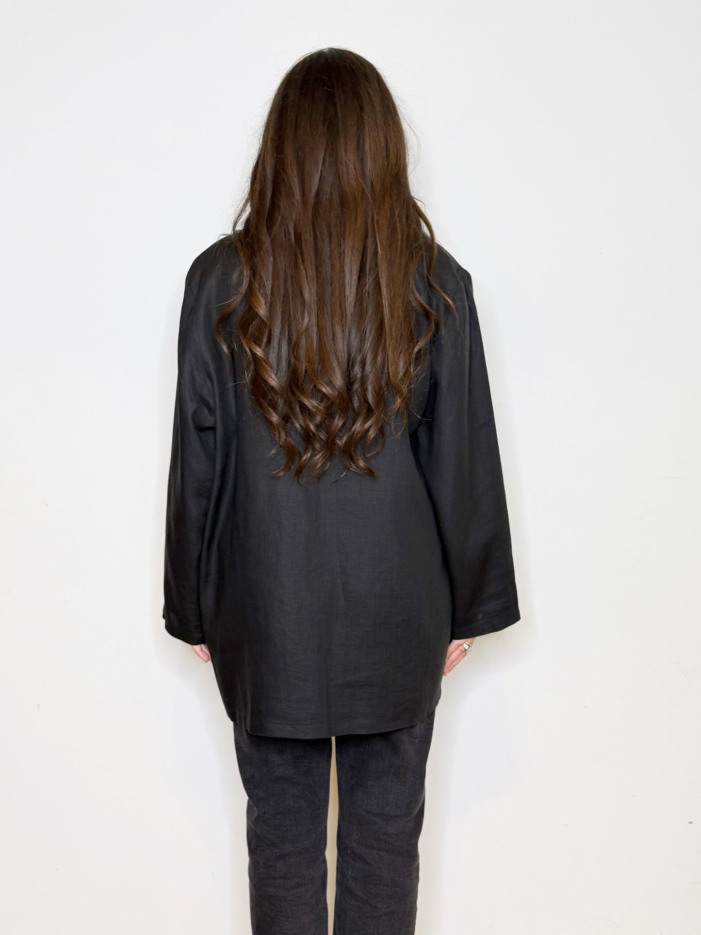 Giacca in lino nera