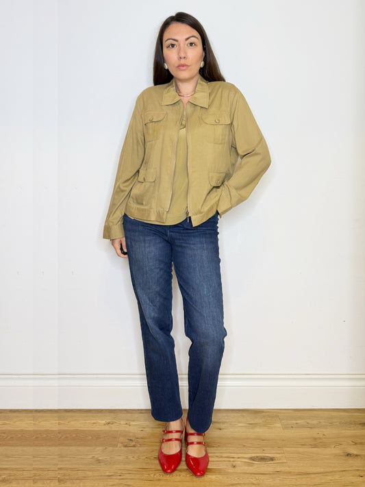 Twin set in seta khaki