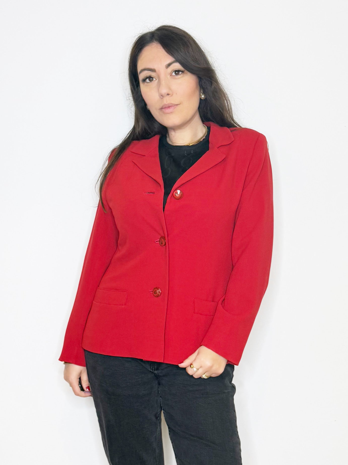 Giacca rossa foderata