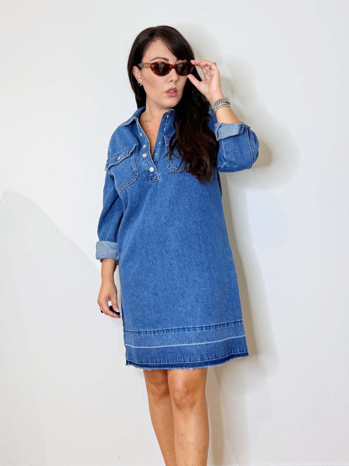 Abito in denim 100%cotone