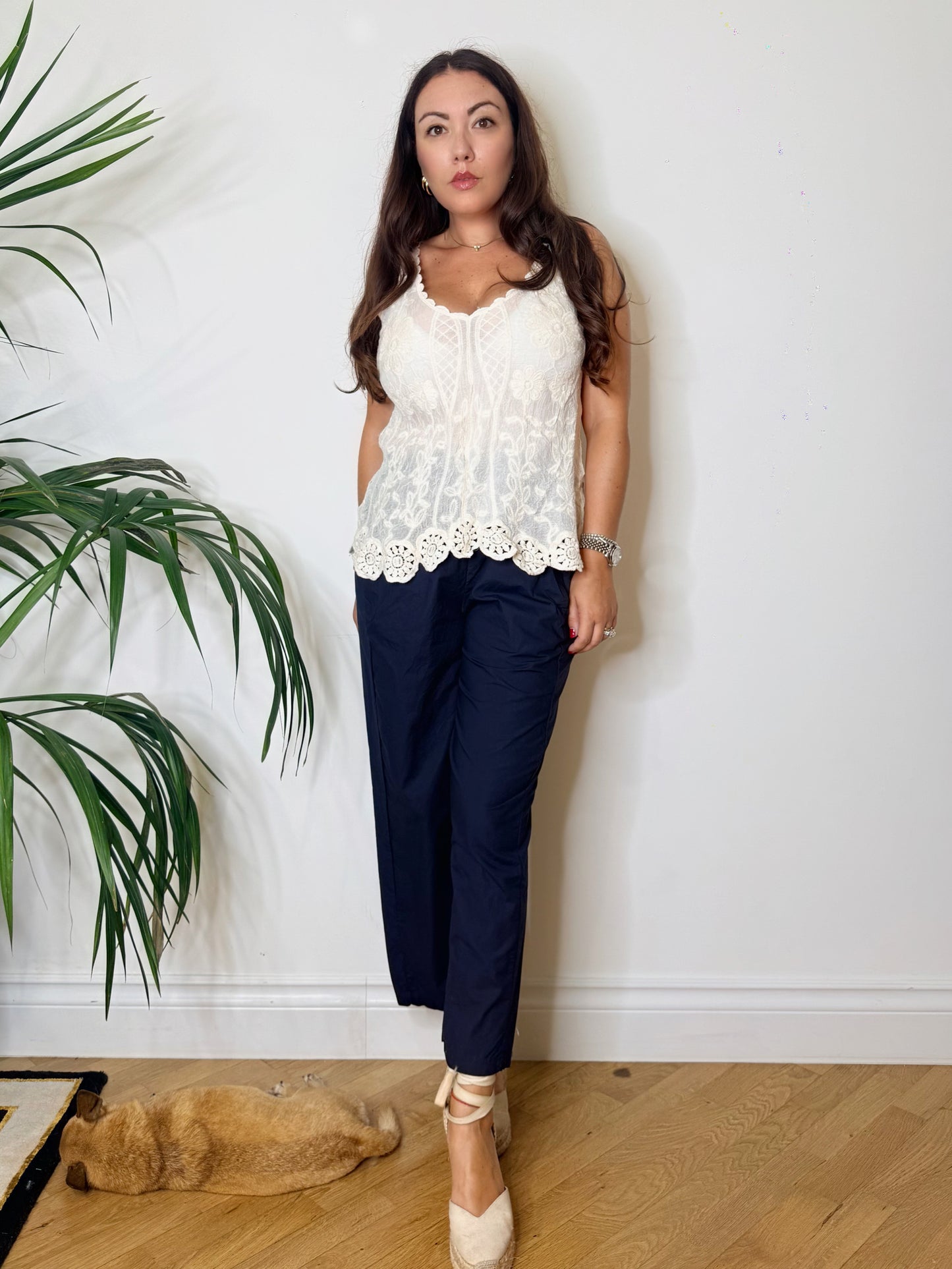 Pantalone cotone leggerissimo blu navy
