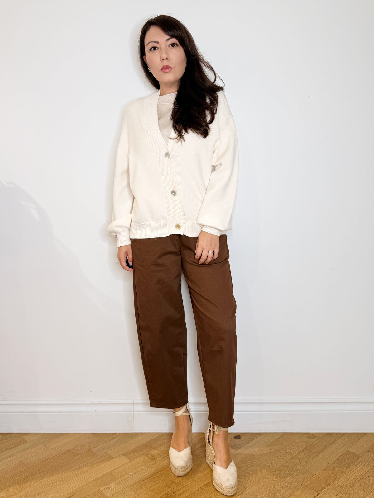 Pantalone barrel cioccolato