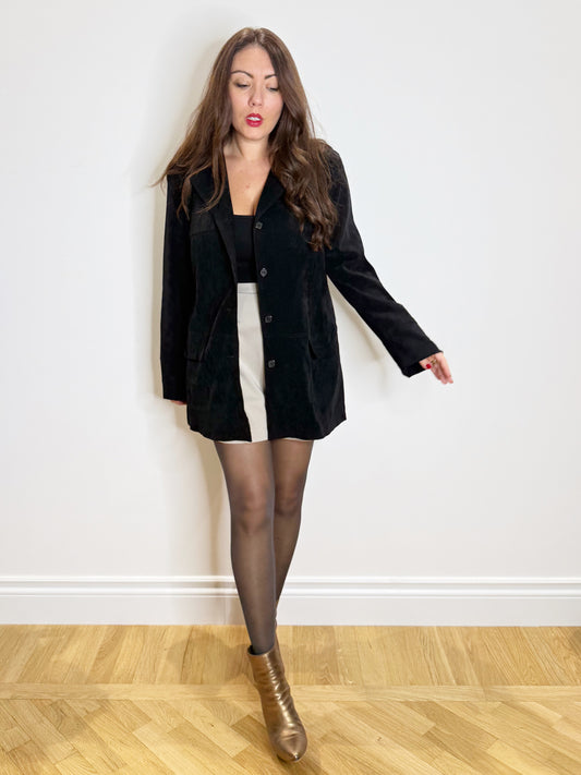 Giacca nera in simil suede