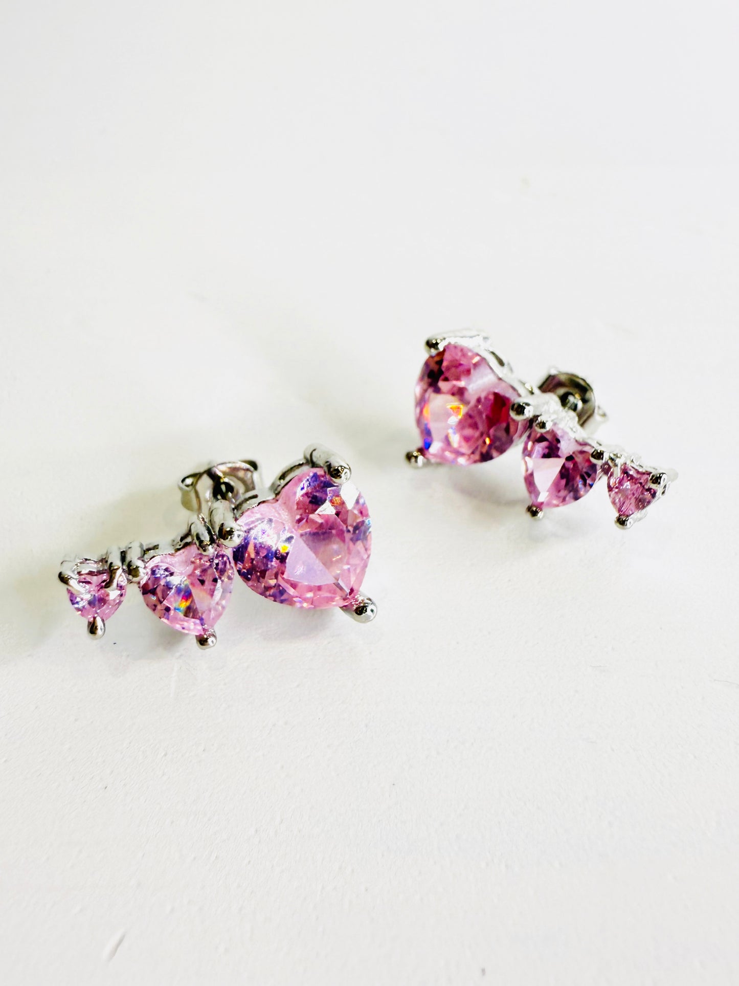 Orecchini cuori pink