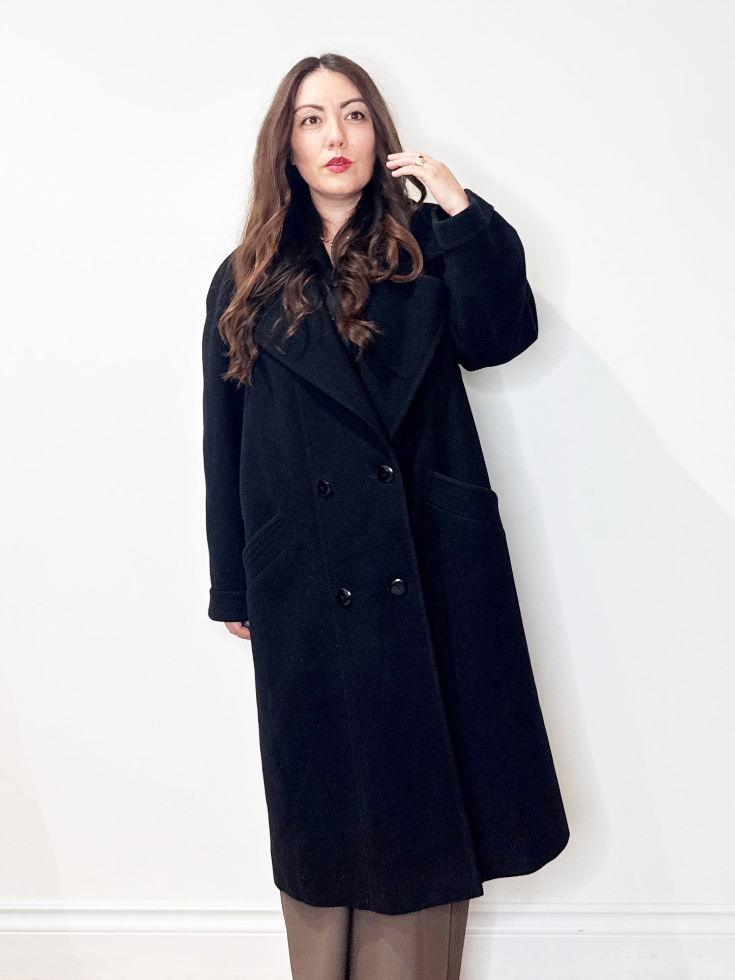 Cappotto nero lana e cashmere