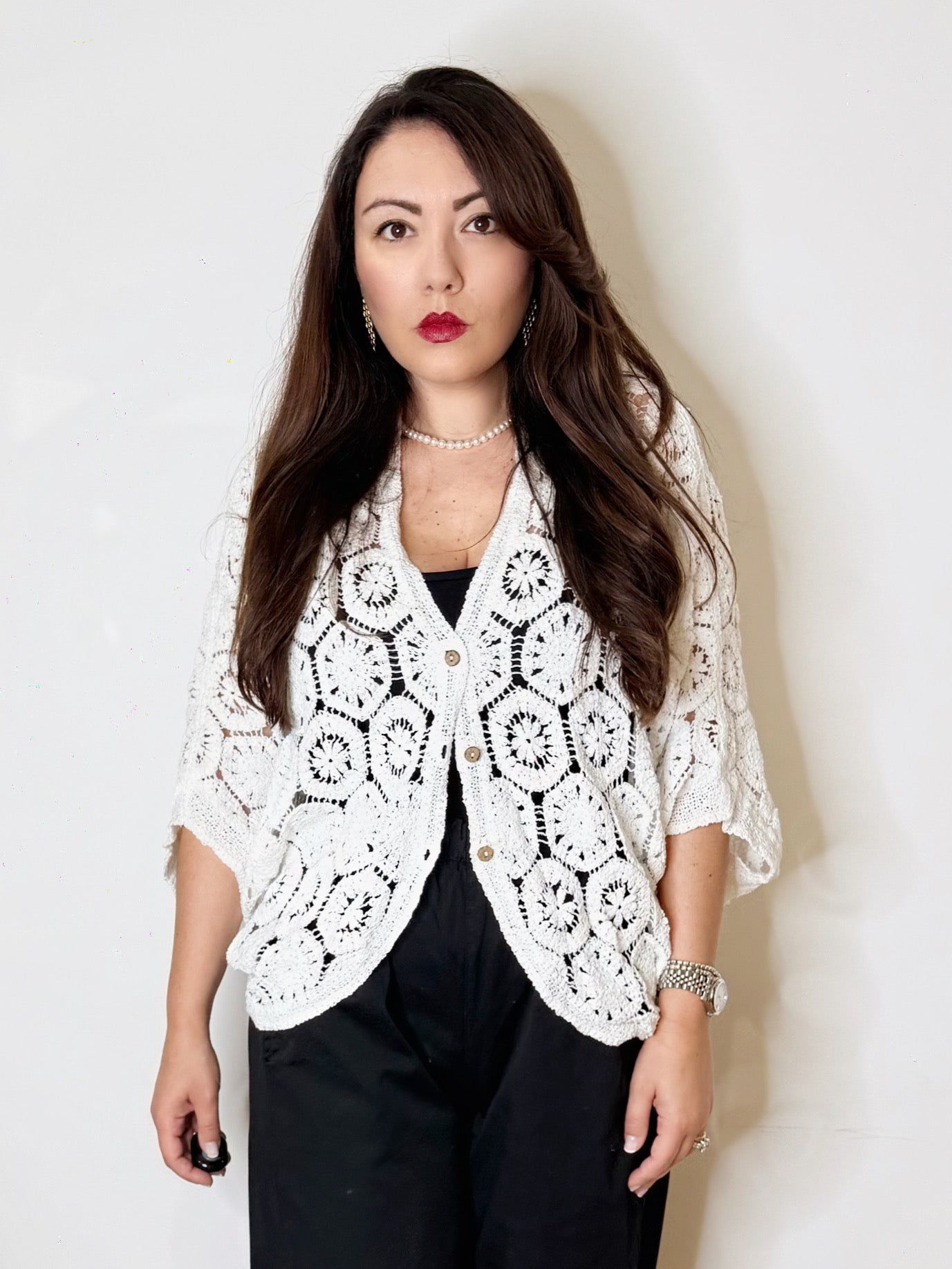 Cardigan lavorato 100% cotone