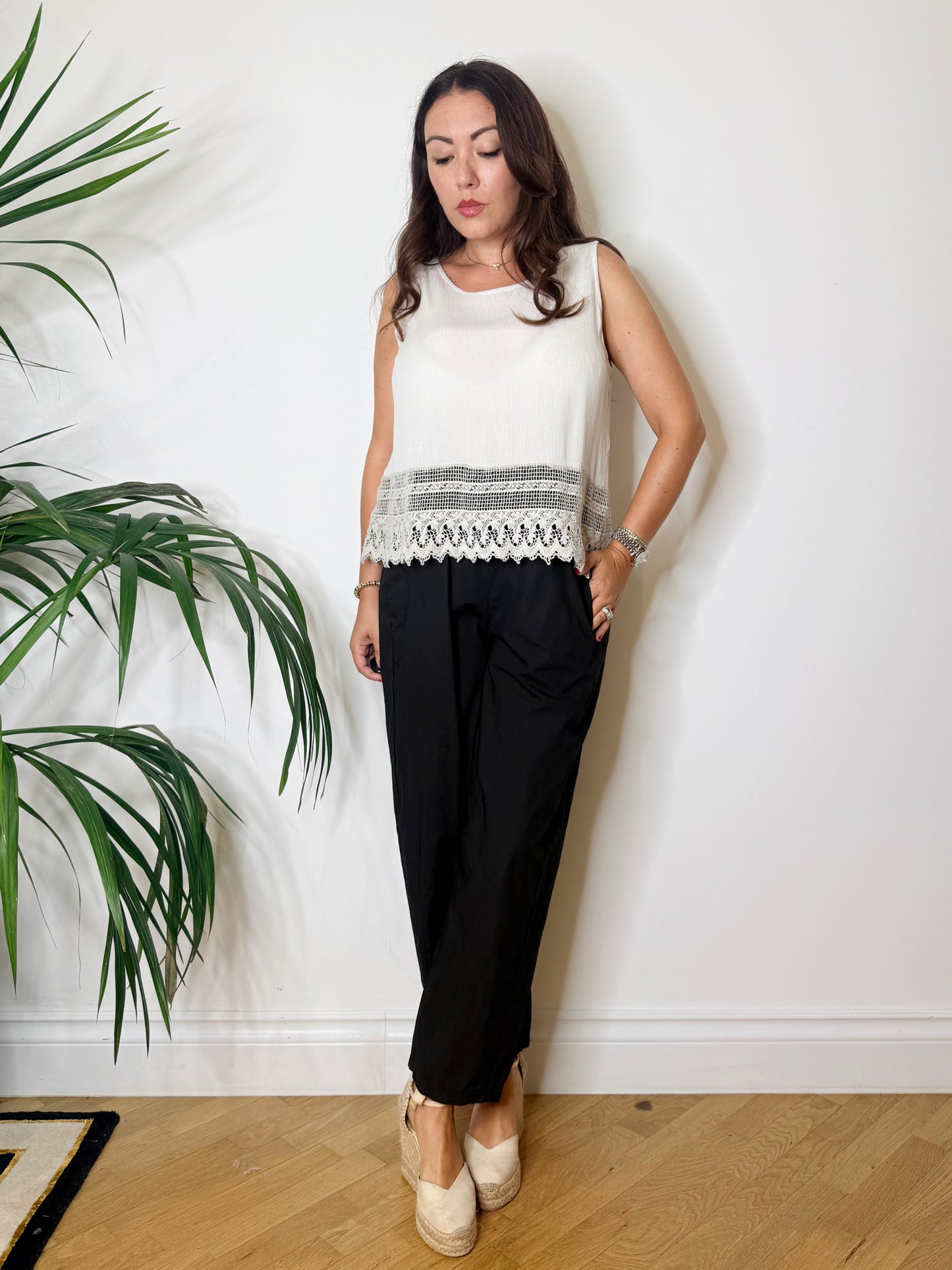 Pantalone in cotone nero