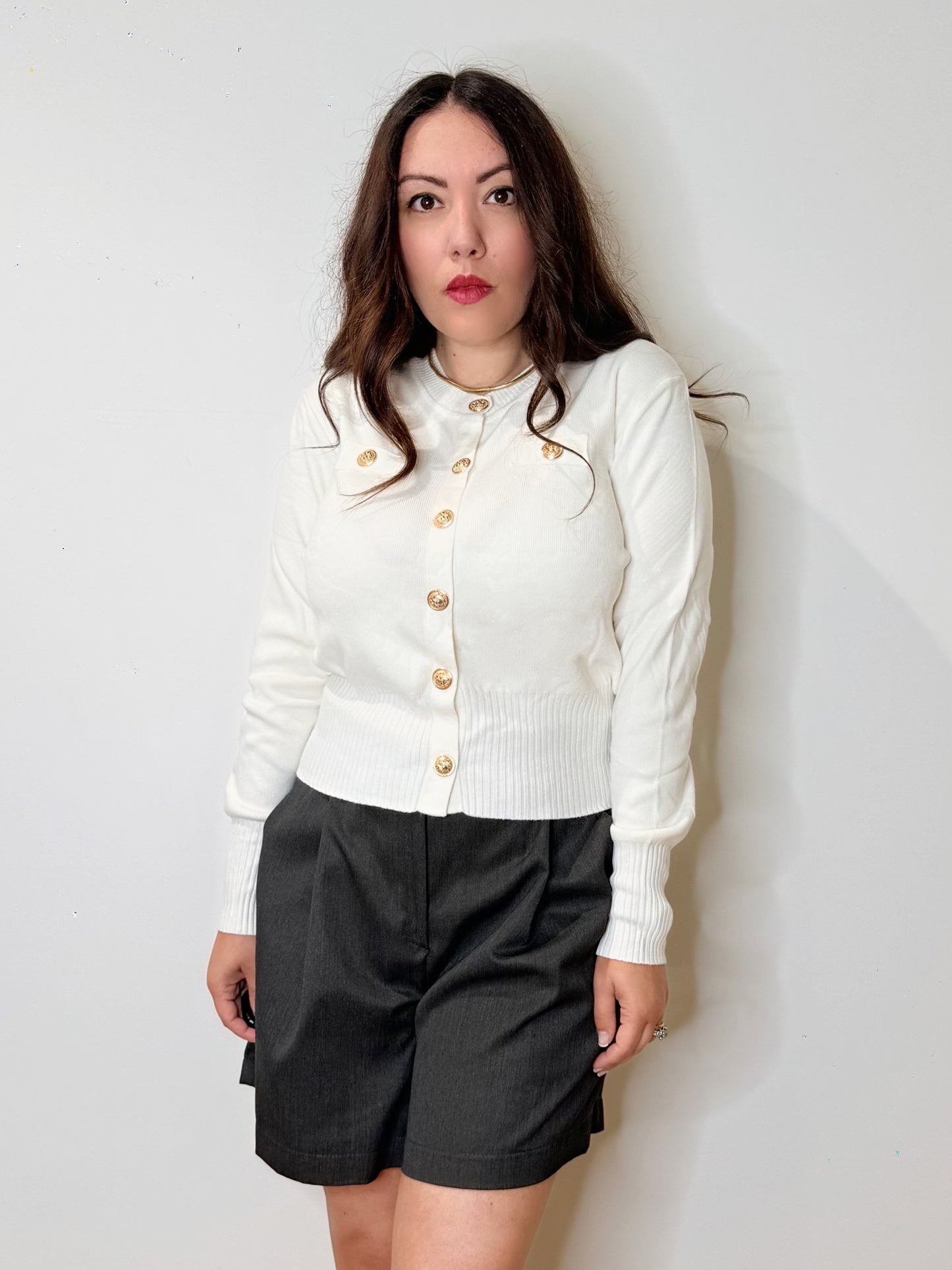 Cardigan bon ton panna