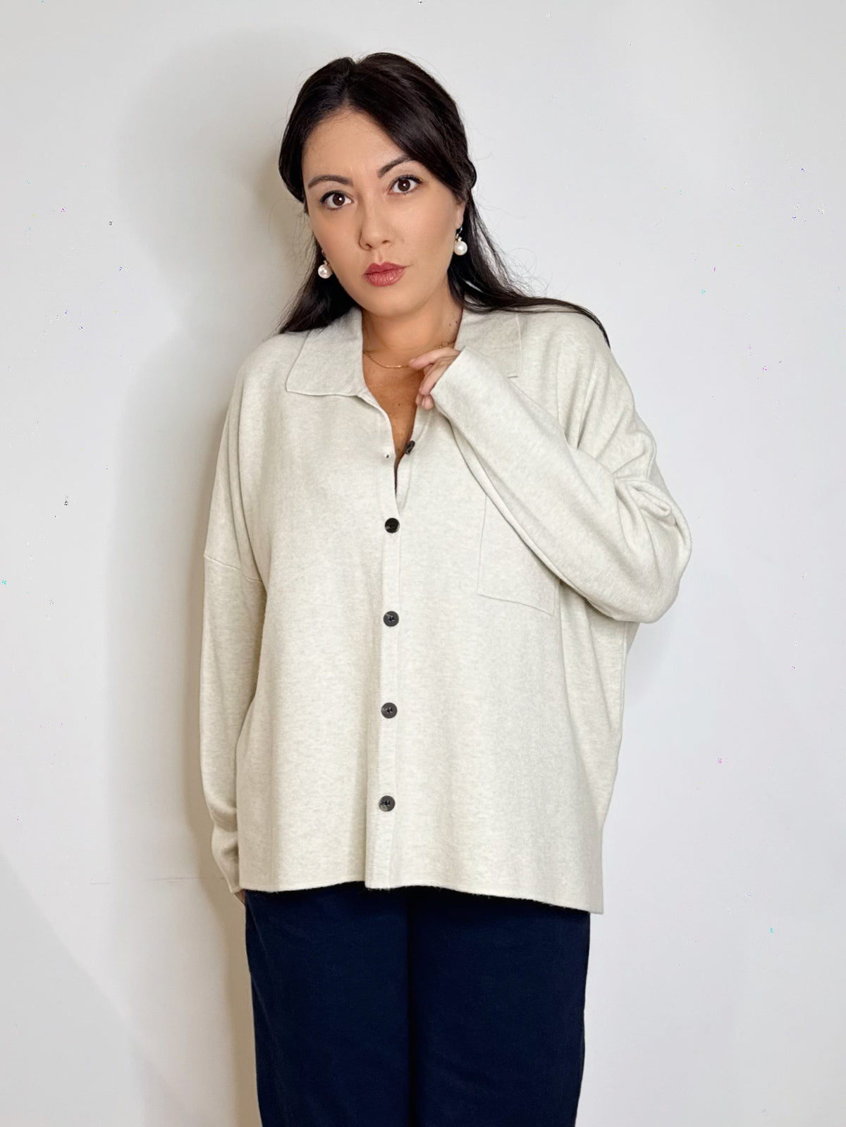 Maxi camicia in maglia