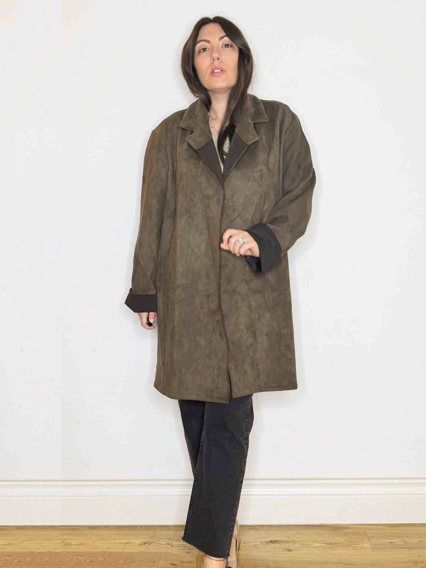Giacca over in suede sintetico