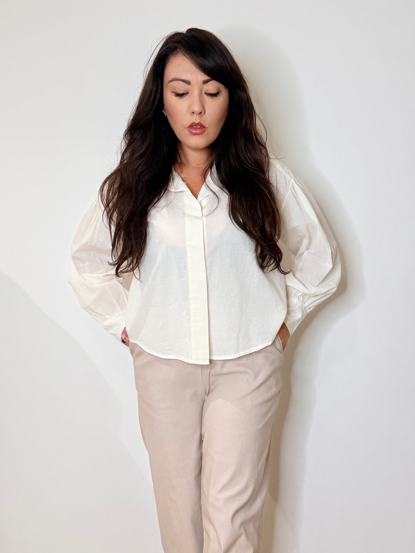 Camicia bianca svasata 100% cotone