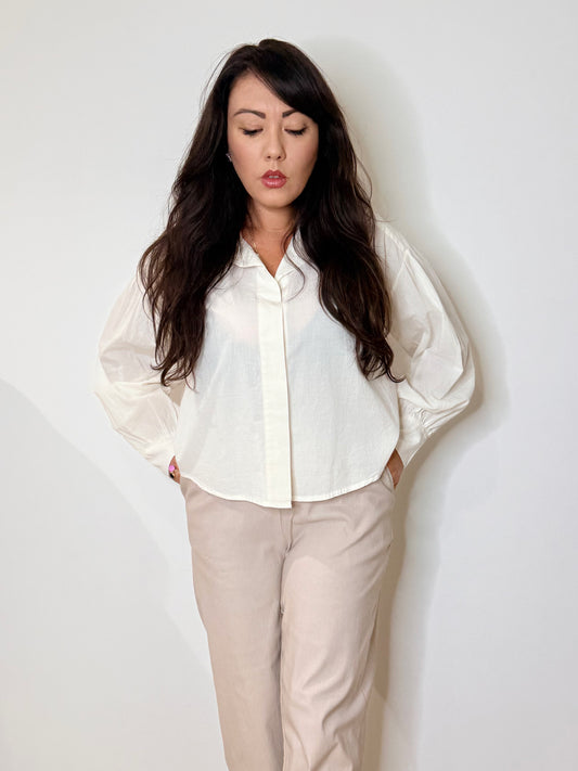Camicia bianca svasata 100% cotone