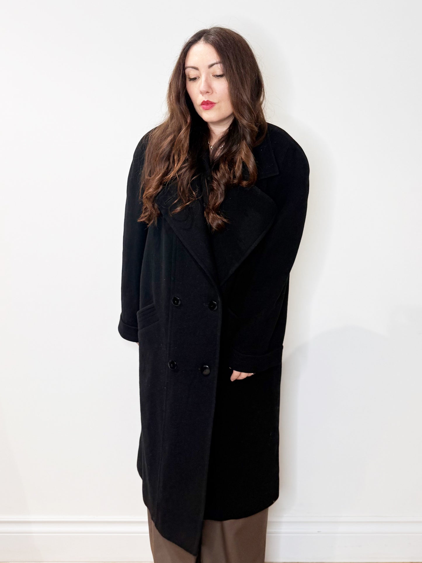 Cappotto nero lana e cashmere