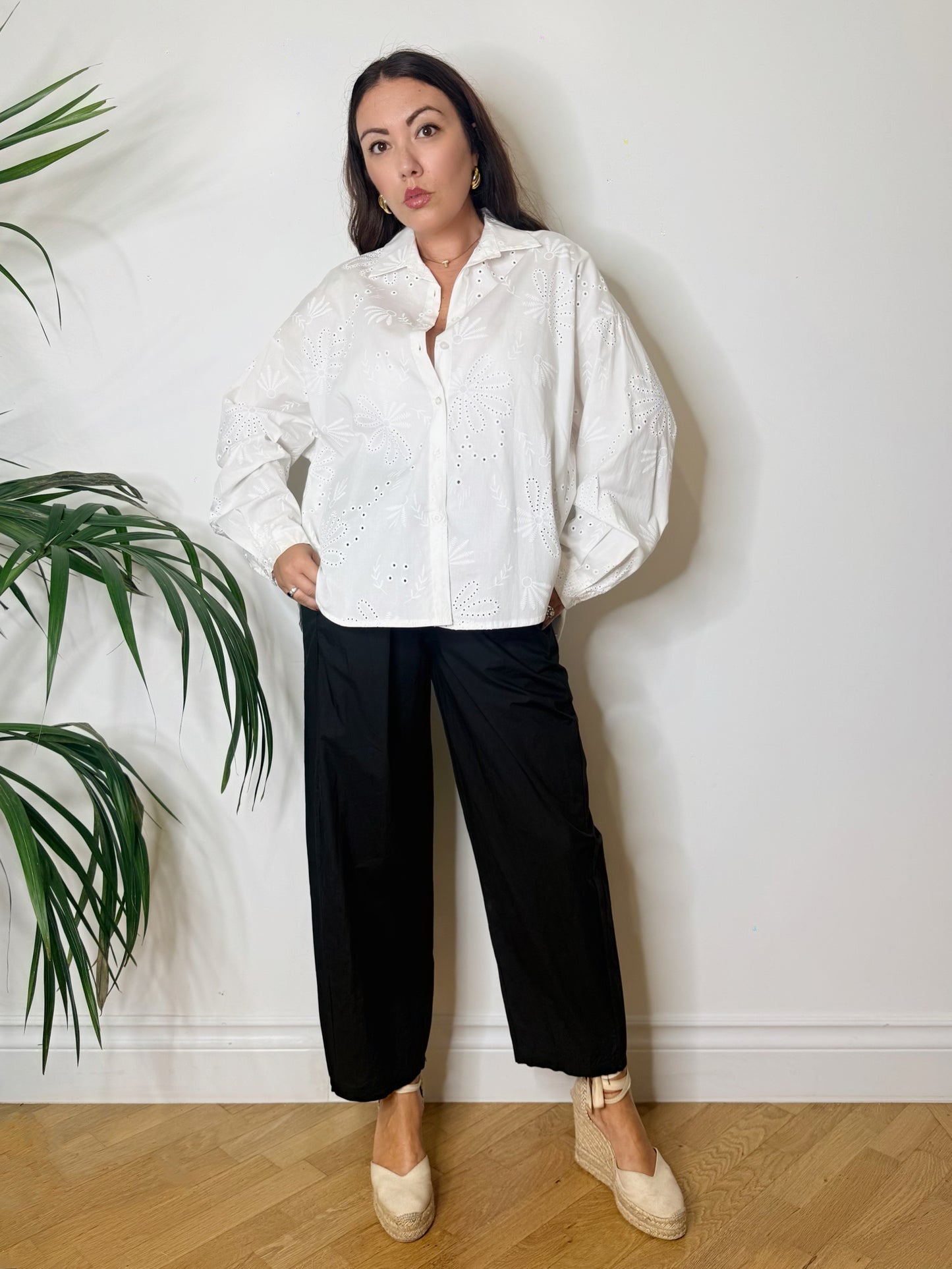 Camicia in pizzo sangallo