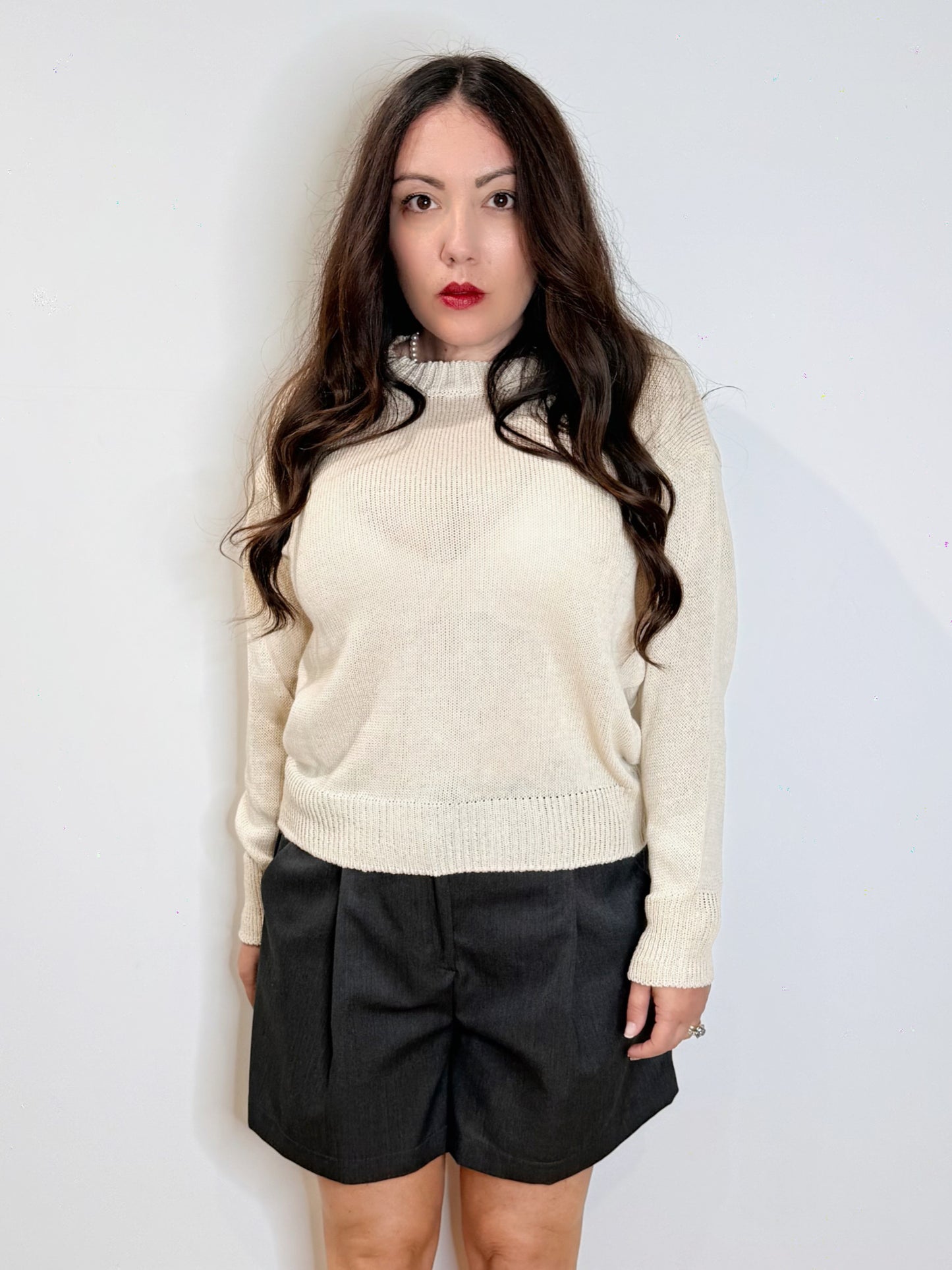 Maglia in 100% cotone panna