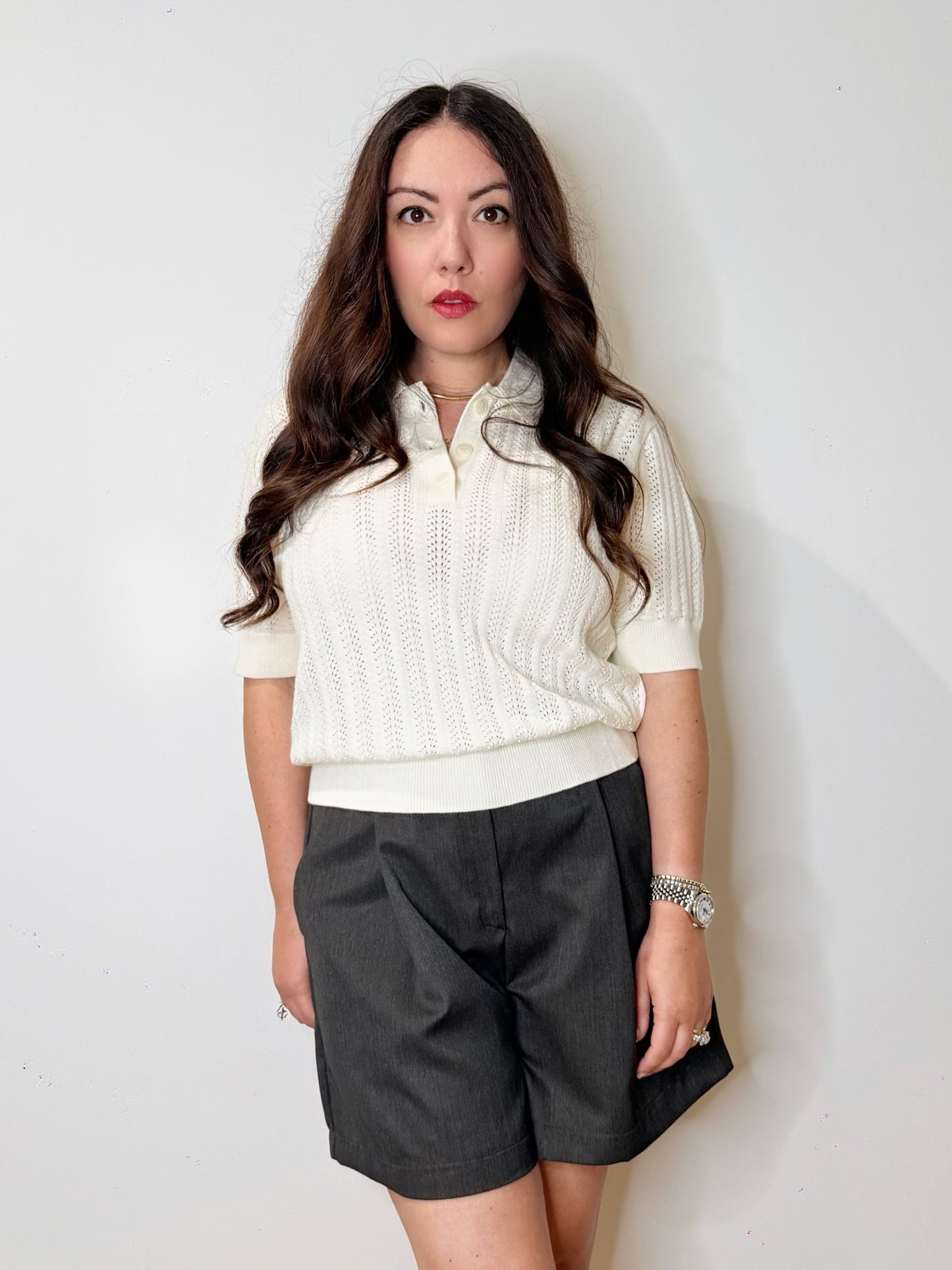 Polo in 100% cotone panna