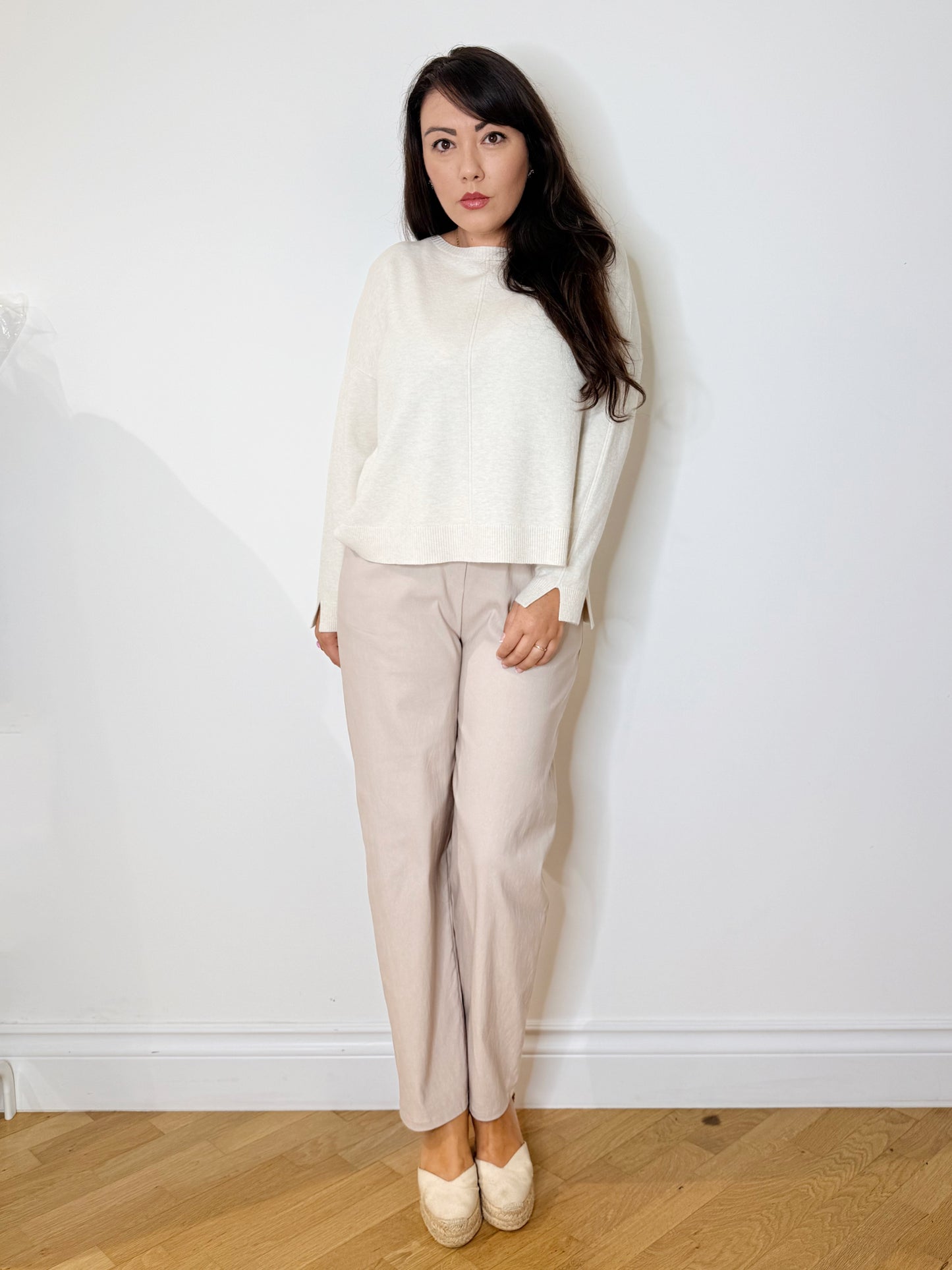 Maglia svasata panna