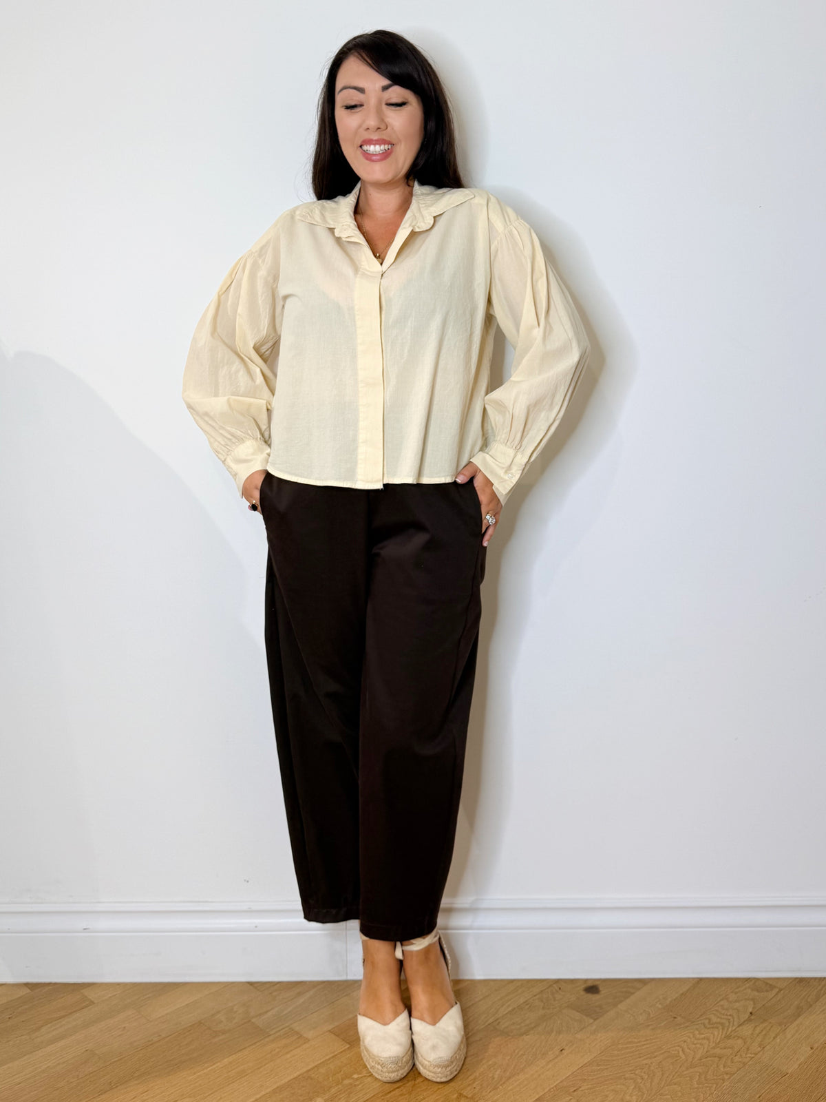 Pantalone barrel testa di moro