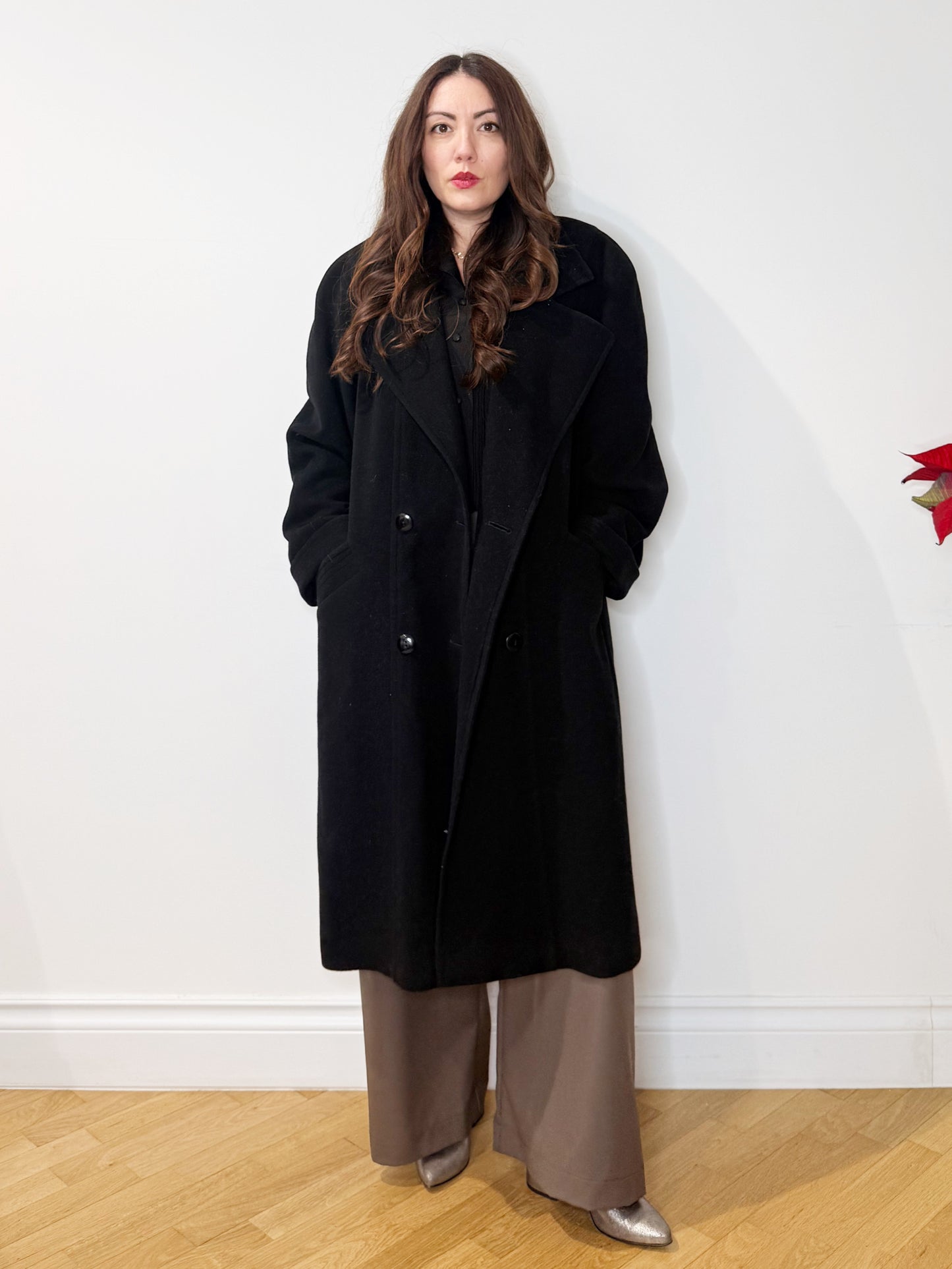 Cappotto nero lana e cashmere