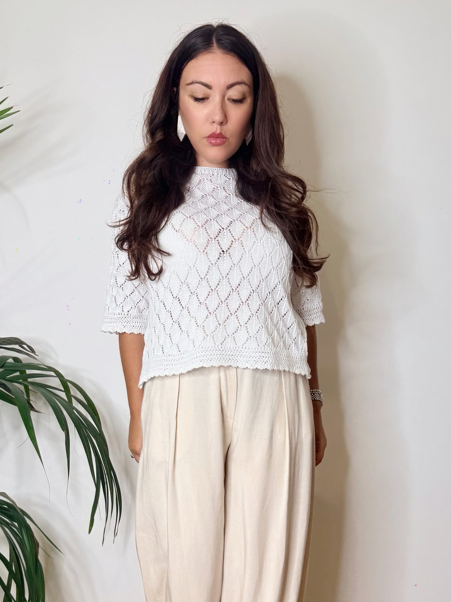 T-shirt in maglia traforata