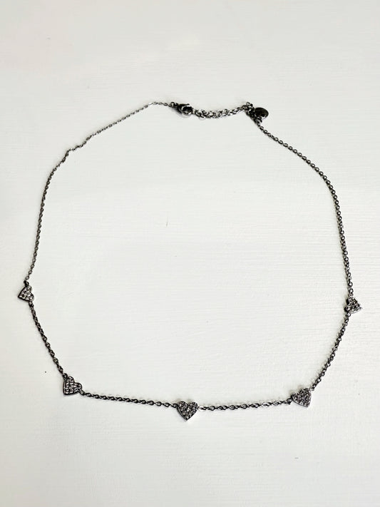 Collana cuoricini silver