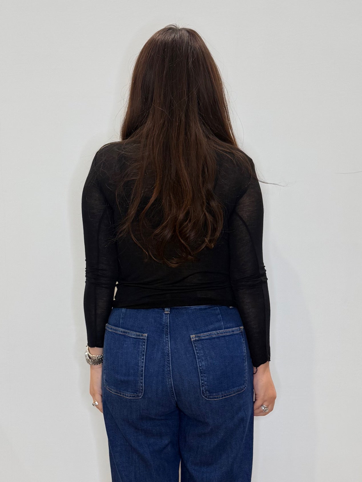 Maglia misto cashmere ultra light nera