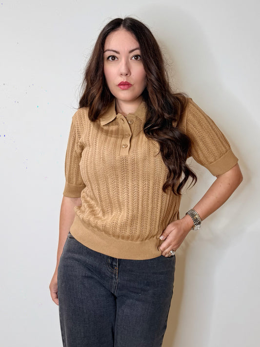 Polo in 100% cotone Camel
