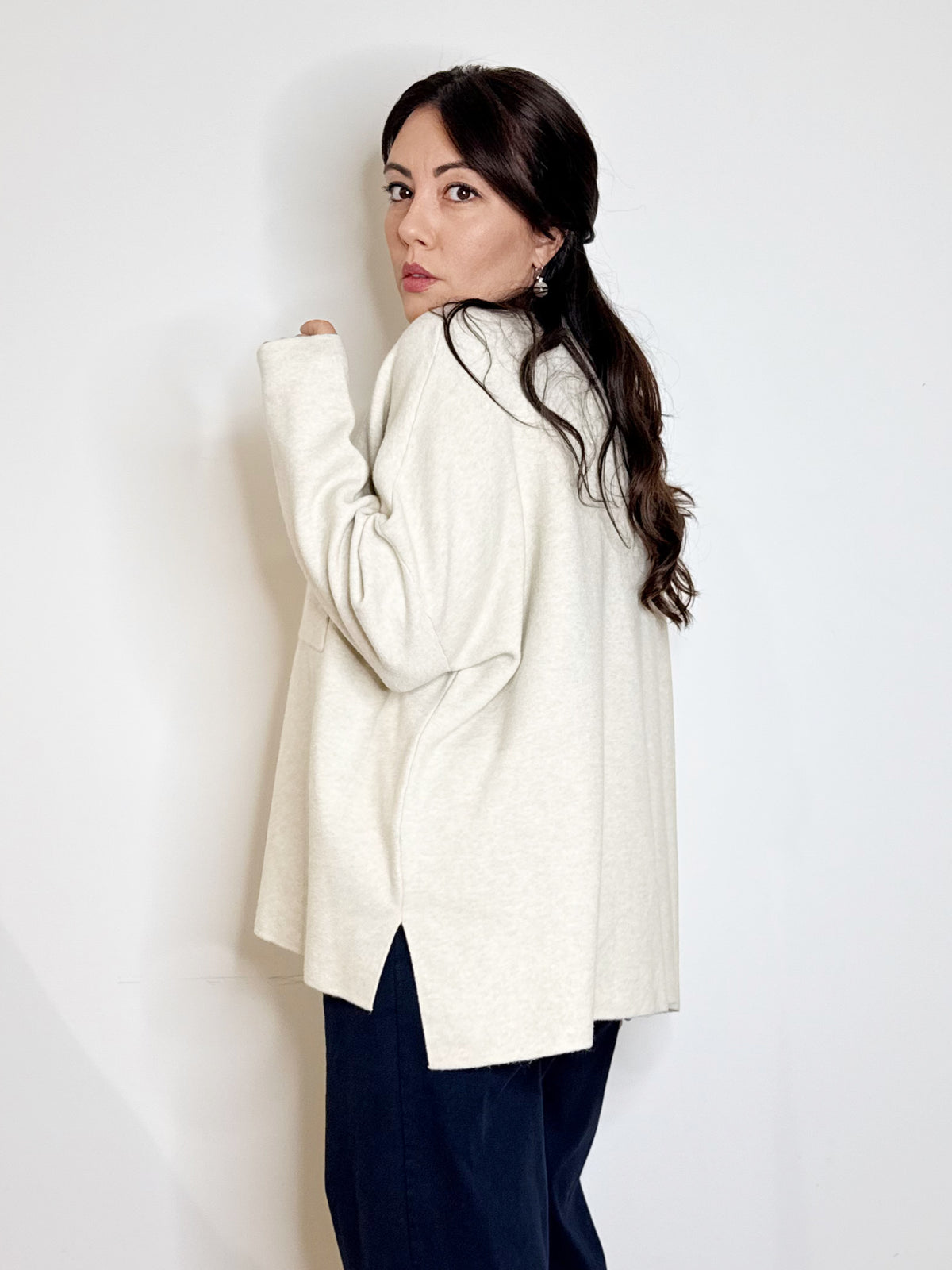 Maxi camicia in maglia