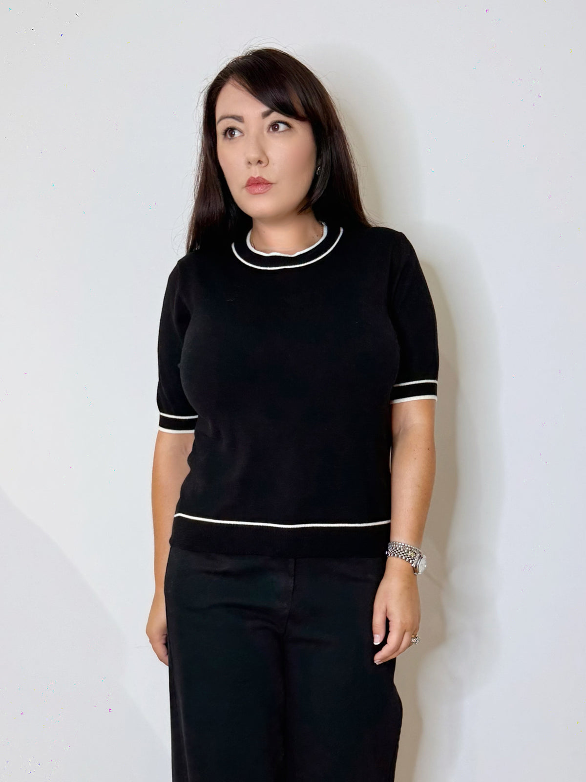 Maglia con profili a contrasto