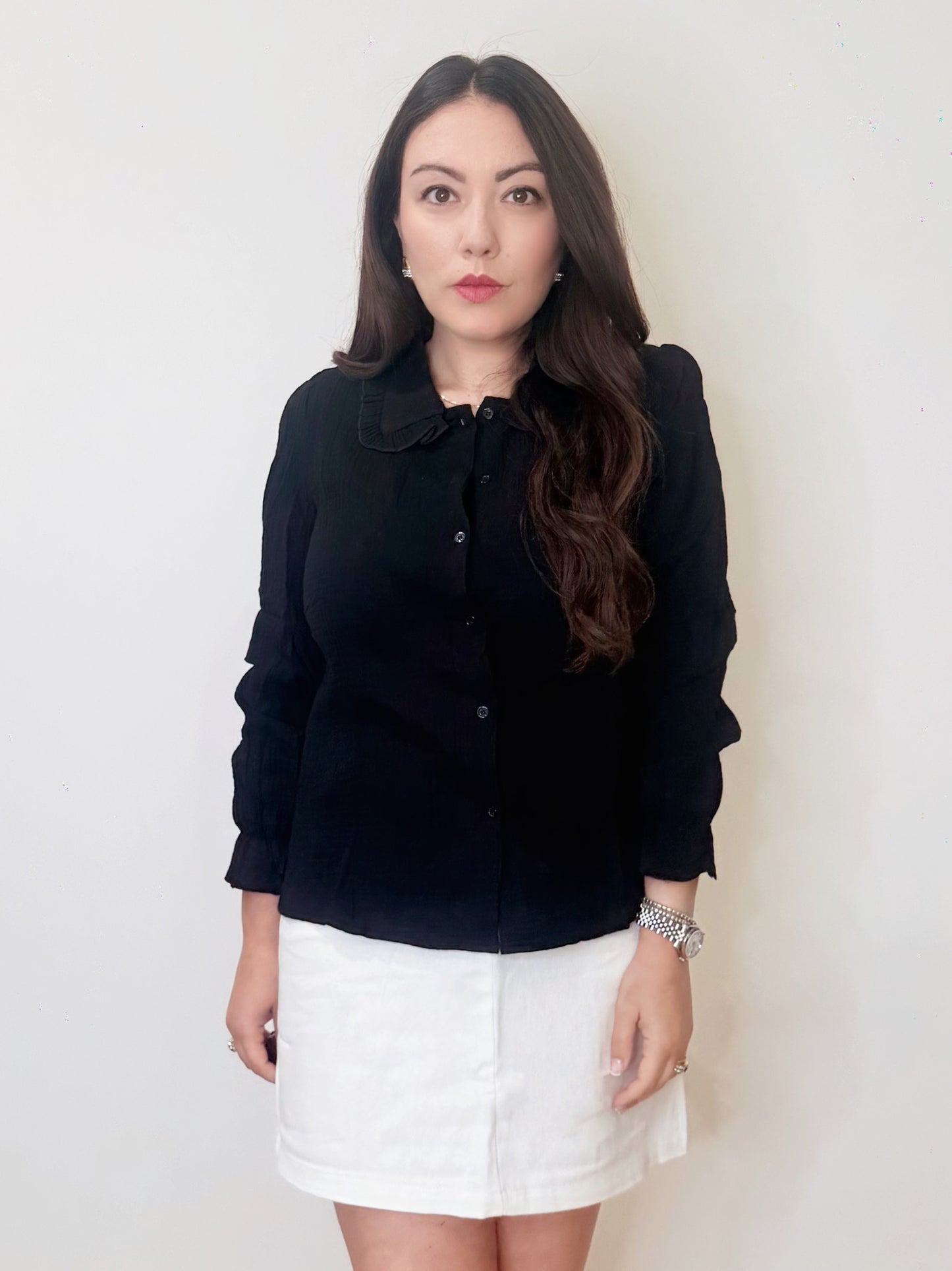 Camicia con collo bon ton