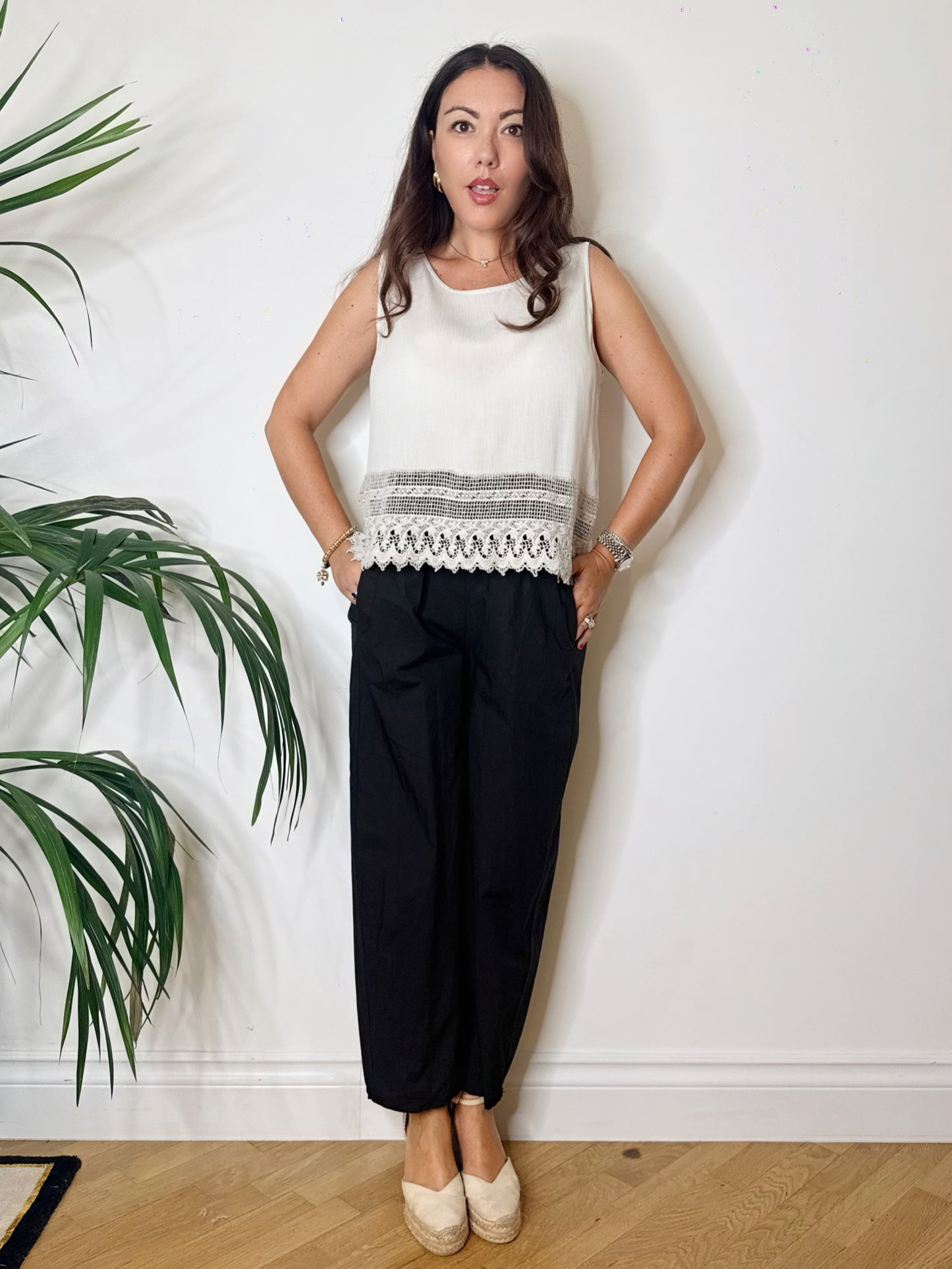 Pantalone in cotone nero