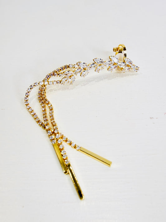 Mono orecchino con strass e pendenti