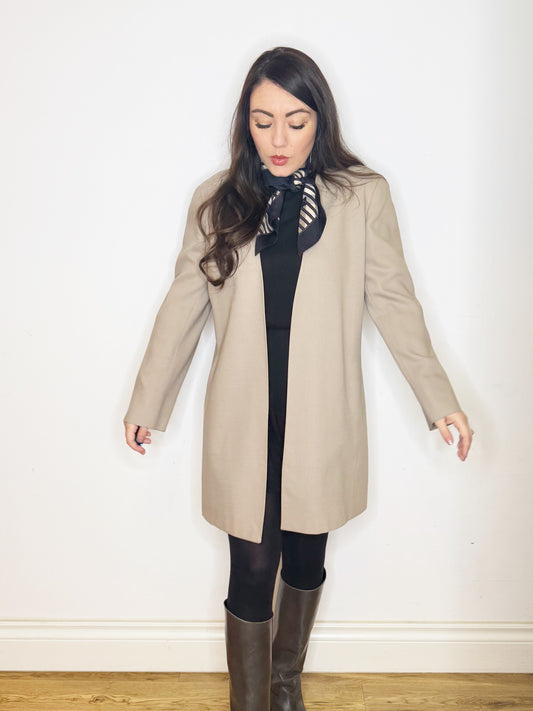 Spolverino in fresco lana beige