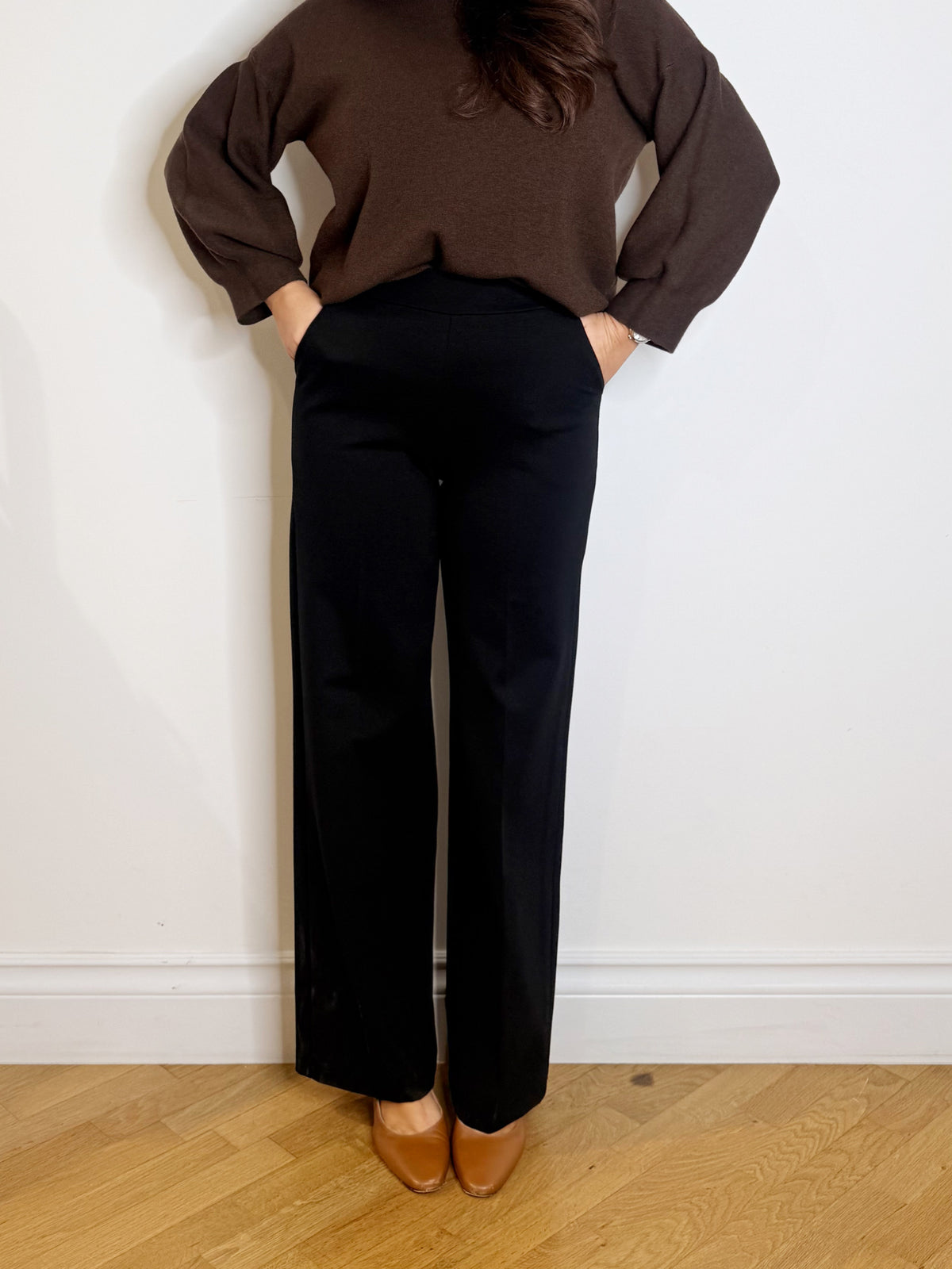 Pantalone palazzo in punto Milano nero