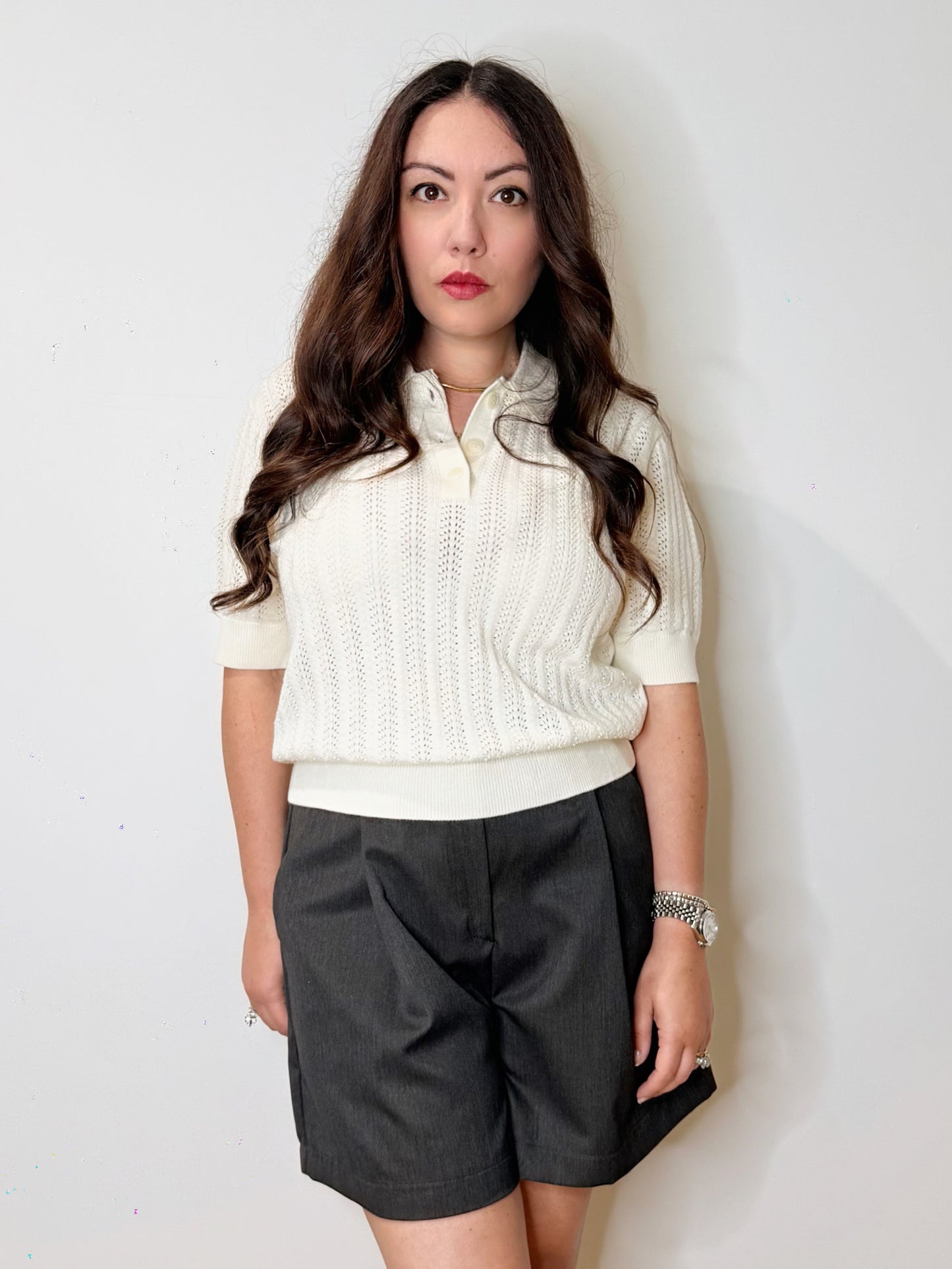 Polo in 100% cotone panna