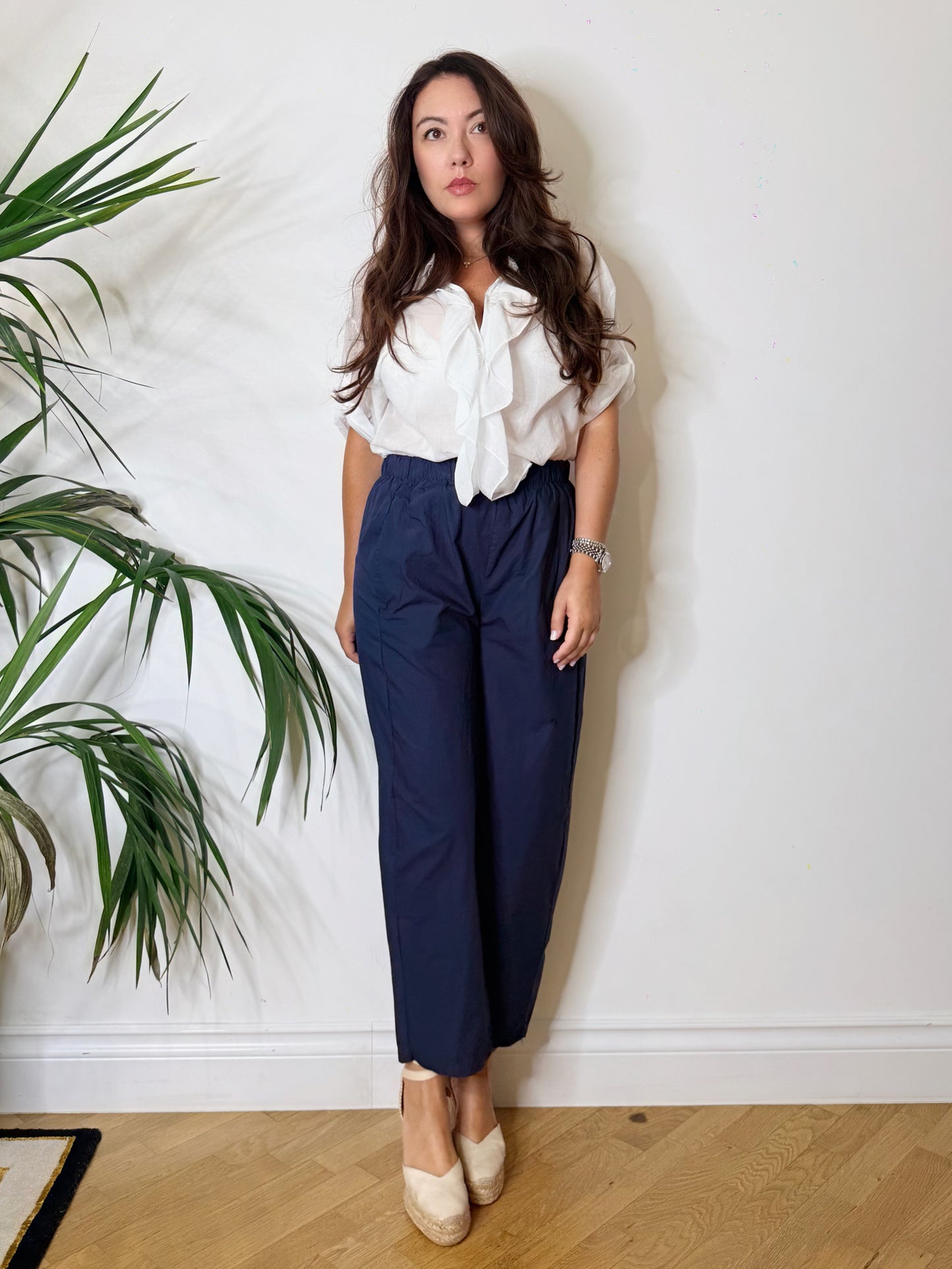 Pantalone cotone blu navy