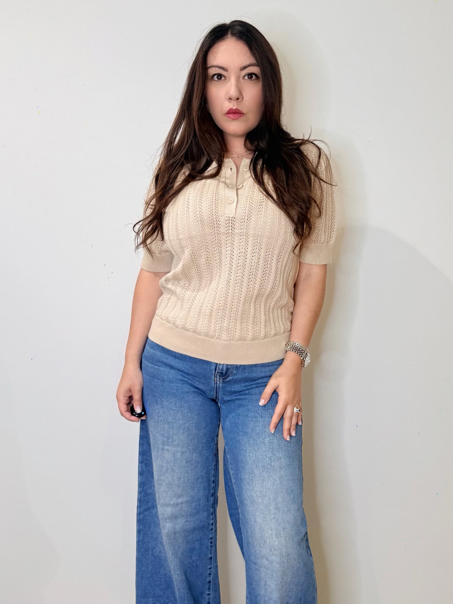 Polo in 100% Cotone beige