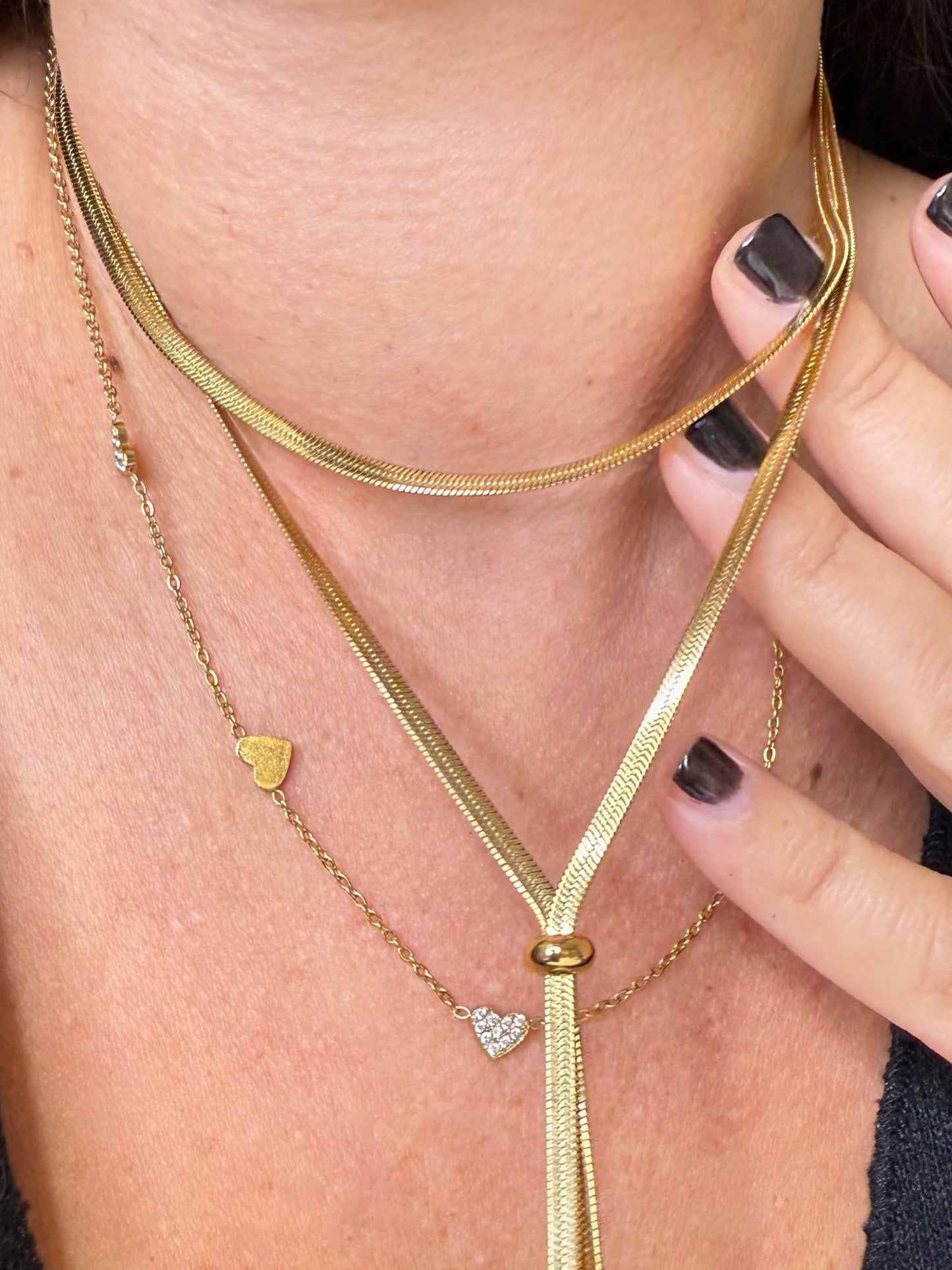 Collana saliscendi minimal gold