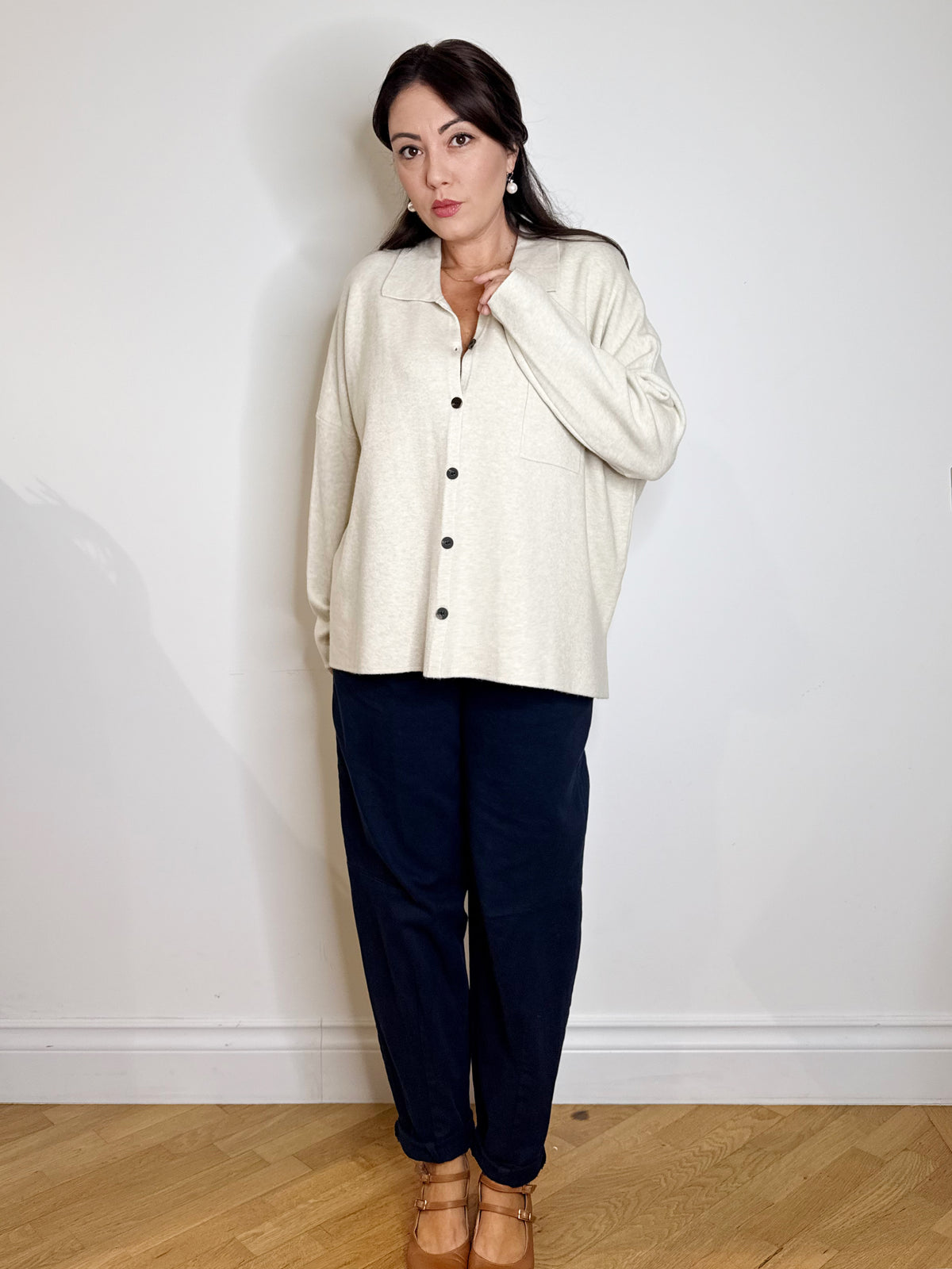 Maxi camicia in maglia